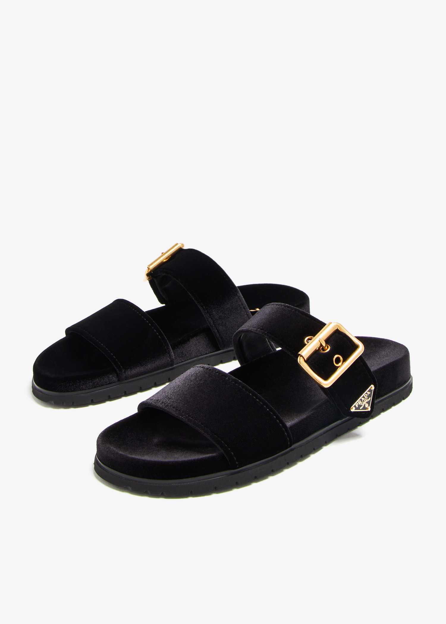 Prada Velvet slide sandals for Women - Black in UAE | Level