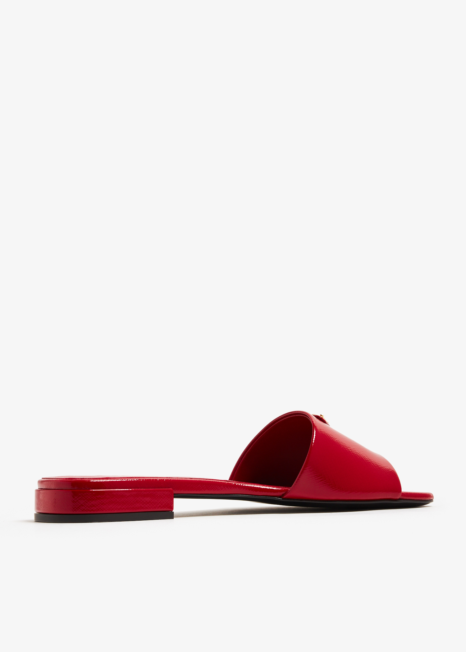 Prada Saffiano patent leather slides for Women - Red in UAE
