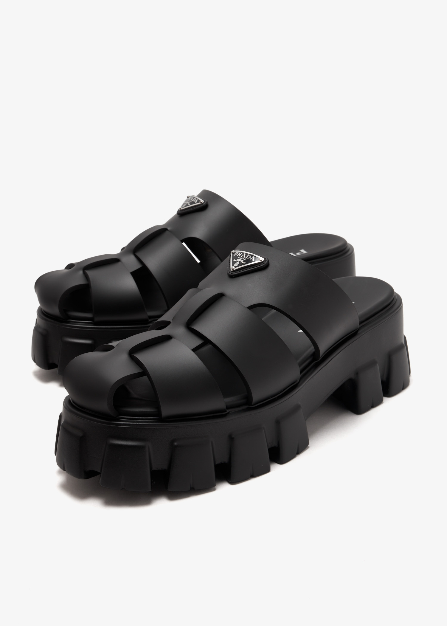 Prada Monolith rubber mules for Women - Black in UAE | Level