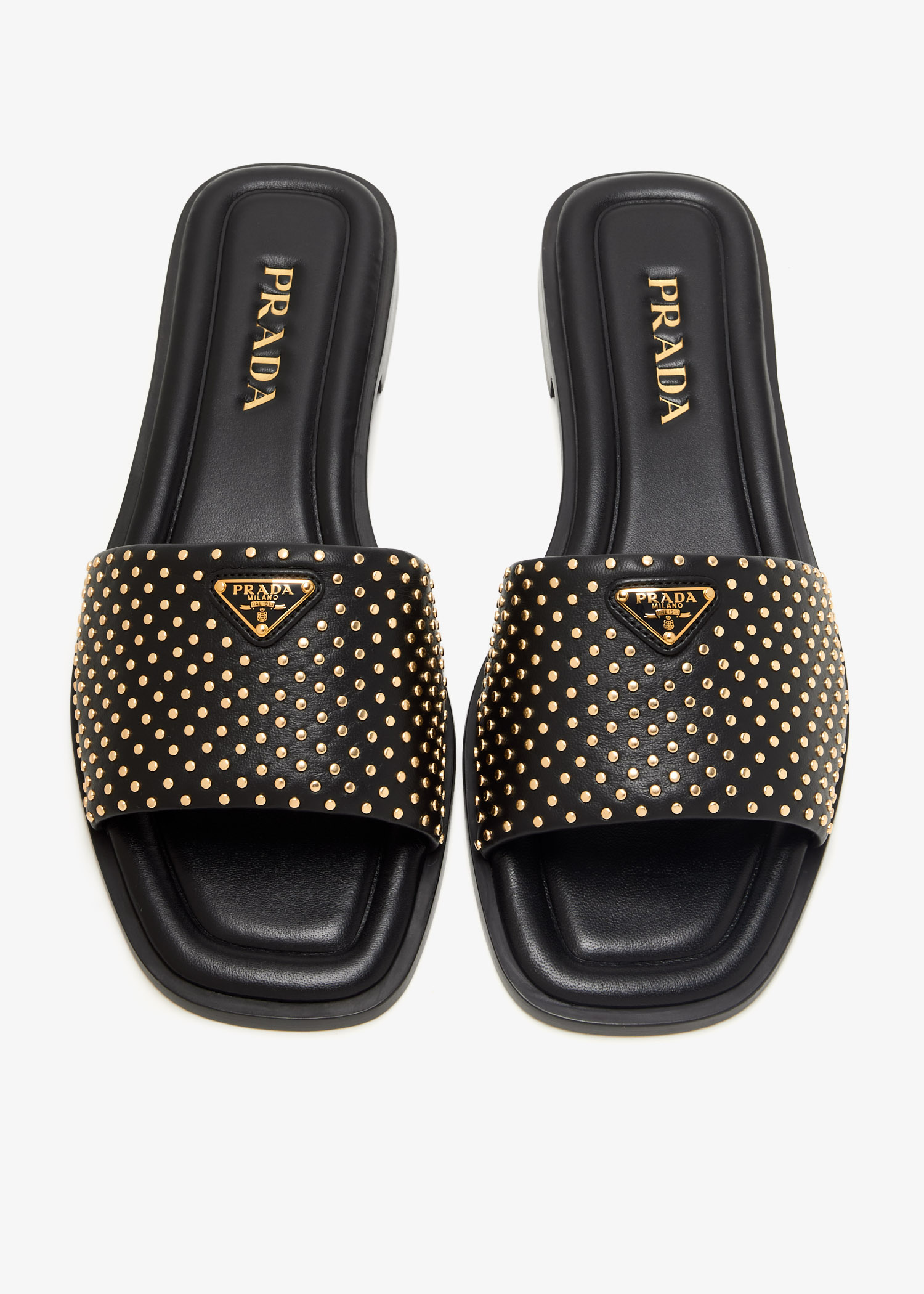 Prada Nappa leather slide sandals for Women - Black in UAE
