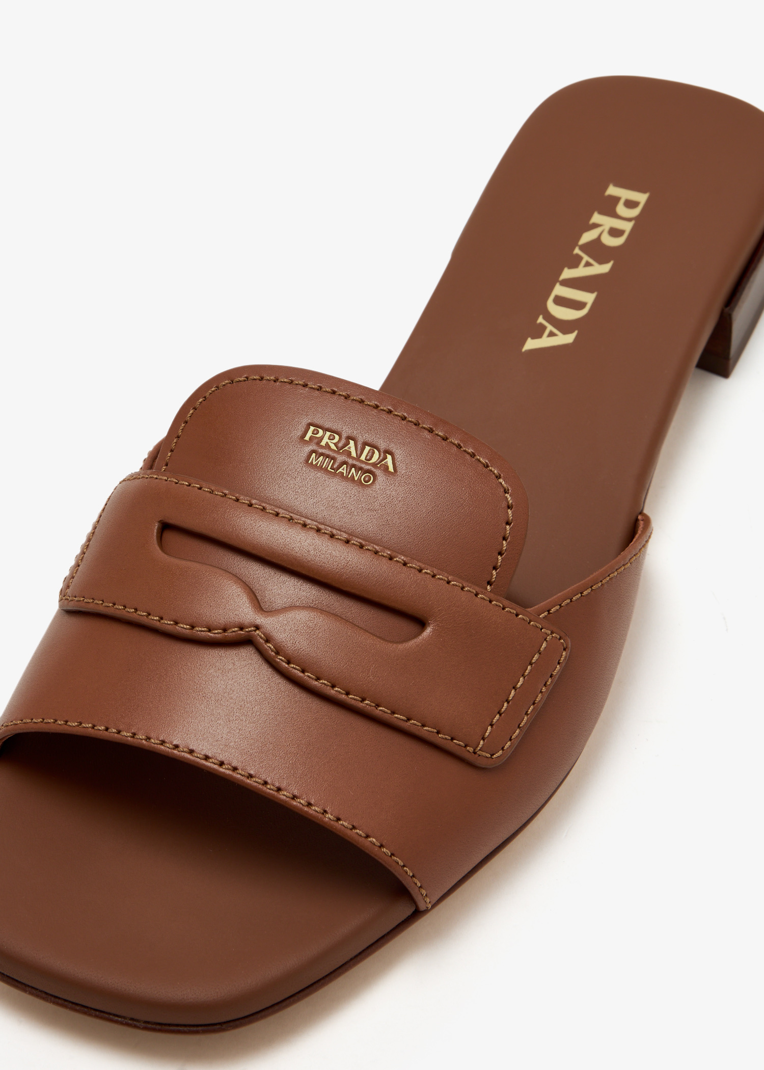 24PF new/PRADA ロゴベルベットスライド Slide Brown 24PF new/PRADA ロゴベルベットスライド Slide Brown