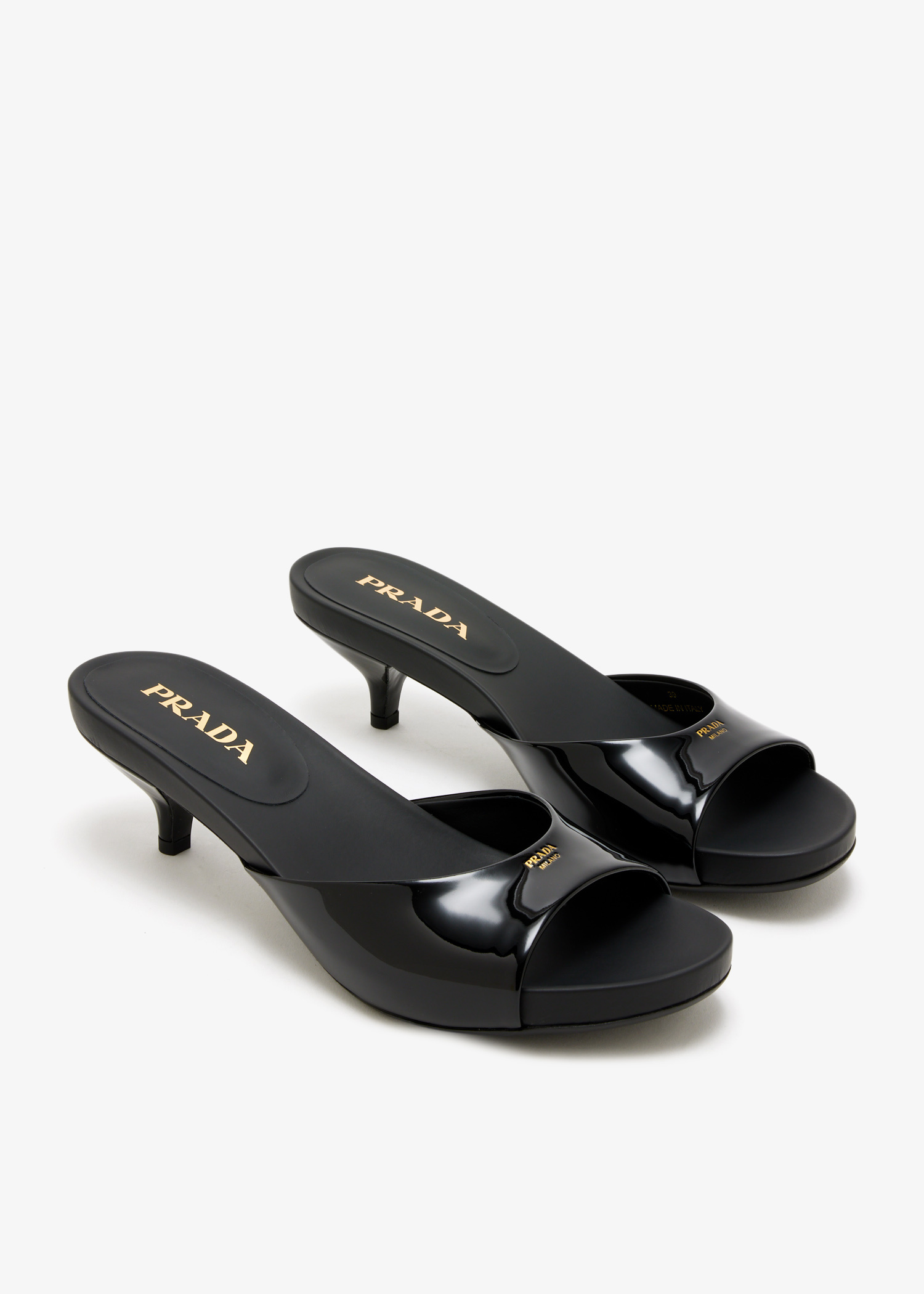 Prada Patent leather sandals for Women - Black in UAE | Level Shoes