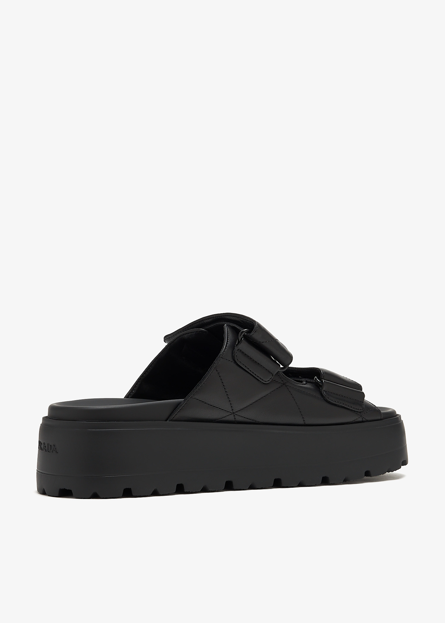 関税込◆送料無料！【PRADA】Padded Slides Black Prada Padded Slides Black Nappa Leather (Men's) Men's