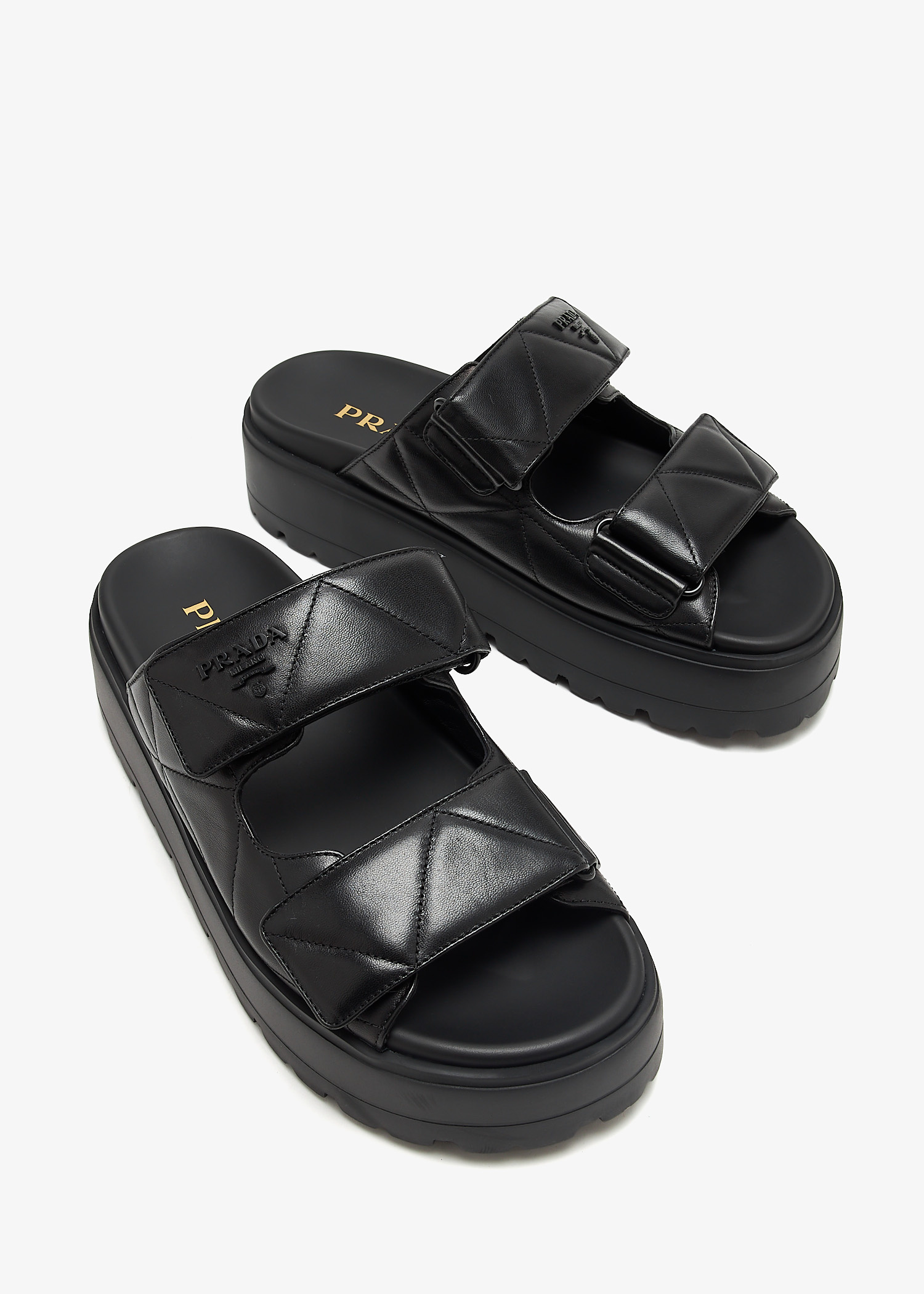 Prada Padded nappa leather slides for Women - Black in UAE