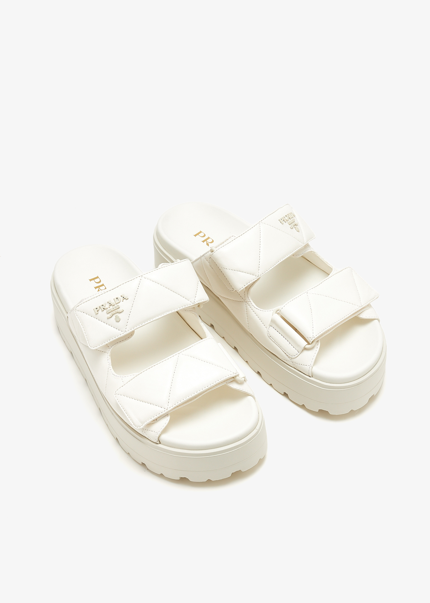 サンダル・ミュール Prada White Nappa Leather Slippers Prada White Nappa Leather Mules | italist