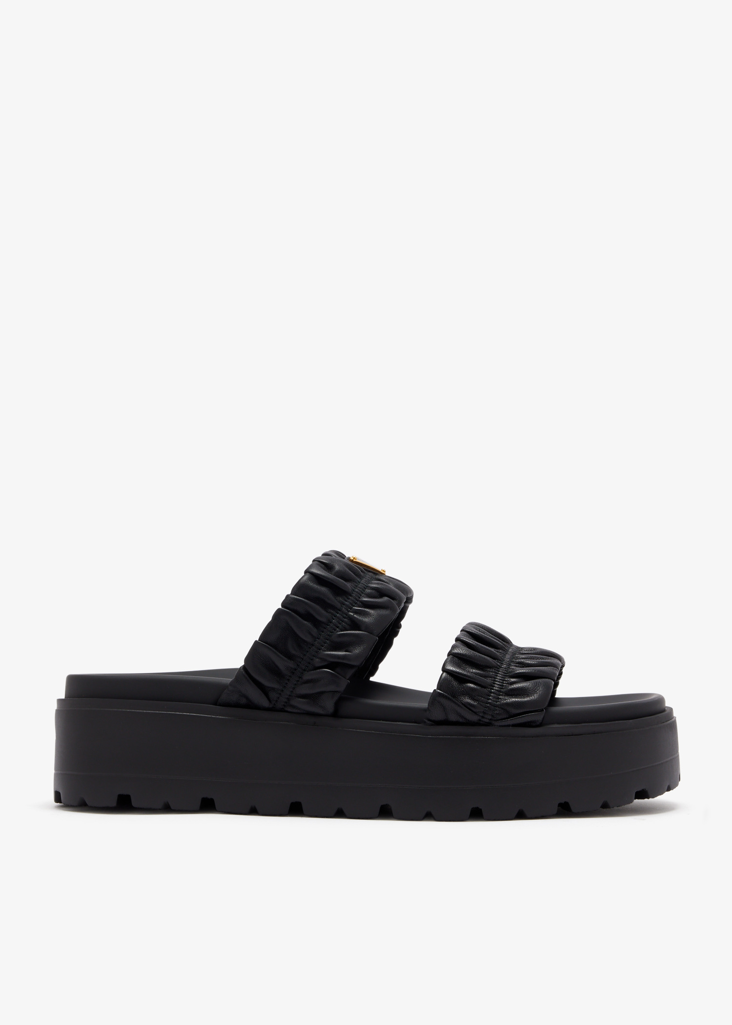 ミュージシャン CDL Padded Platform Sandals BLACK S Prada Matelassé nappa leather flatform sandals for Women - Black