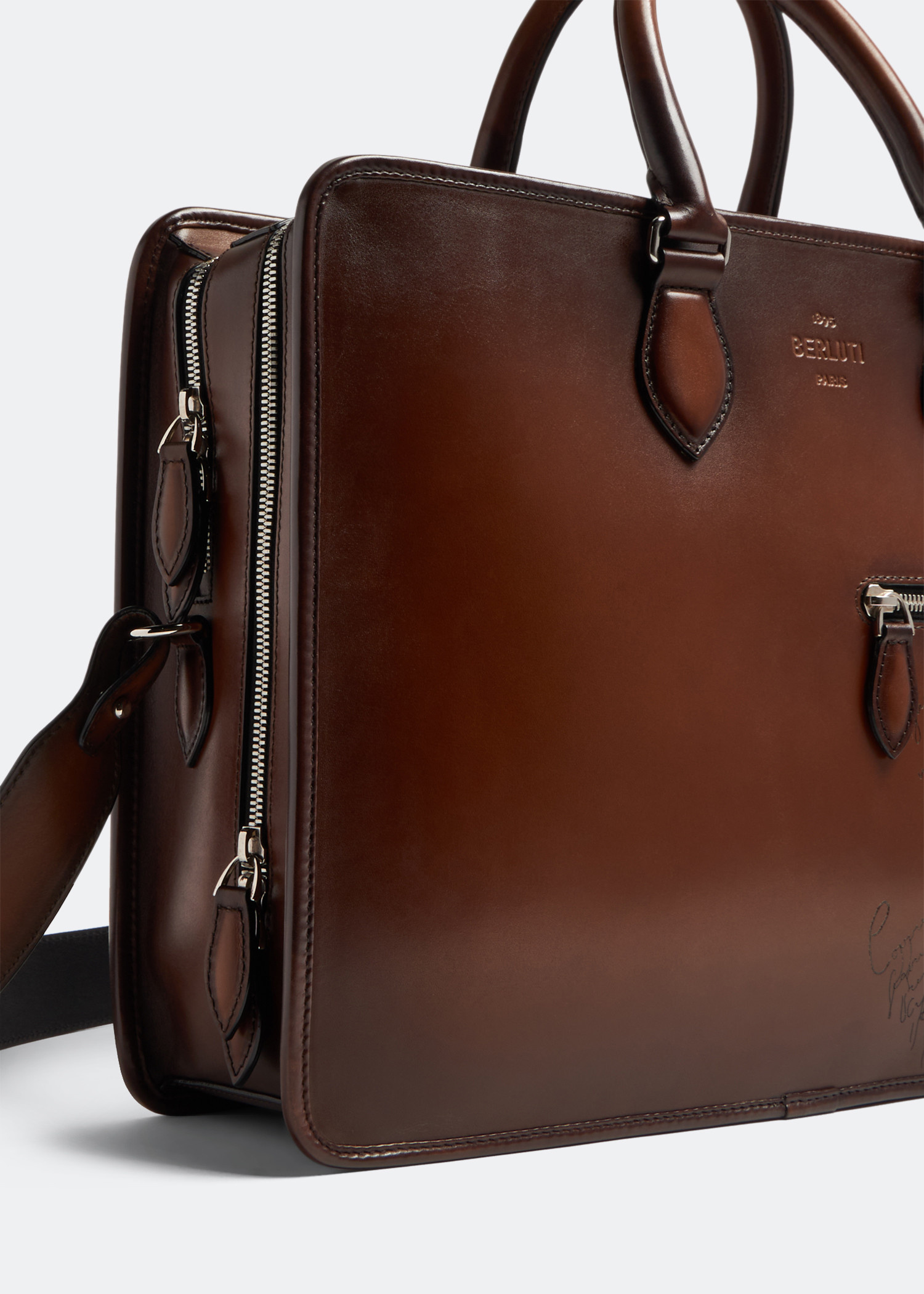 Berluti Un Jour Scritto briefcase for Men - Brown in UAE | Level Shoes