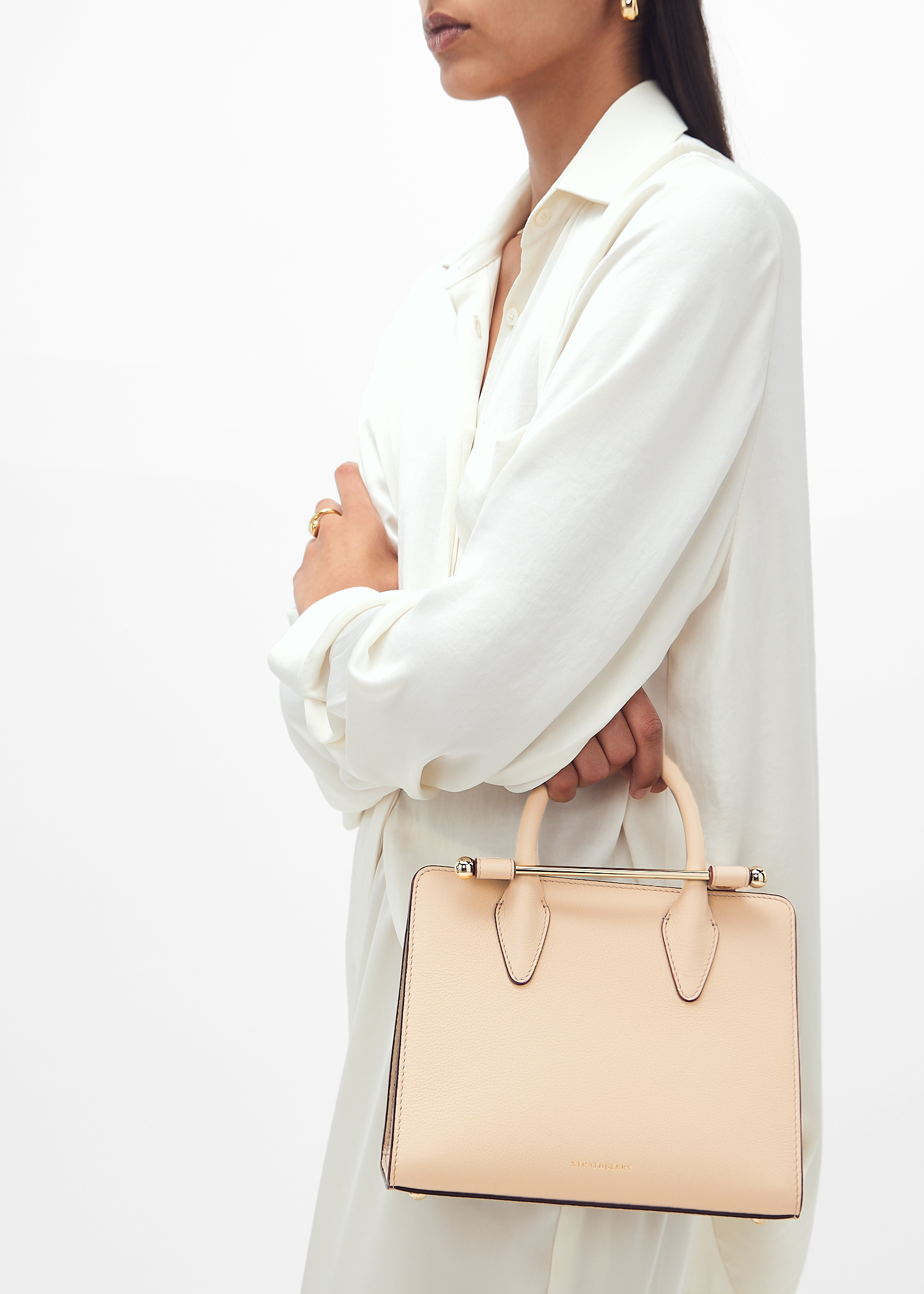 Strathberry Mini tote bag for Women - Beige in USA | Level Shoes