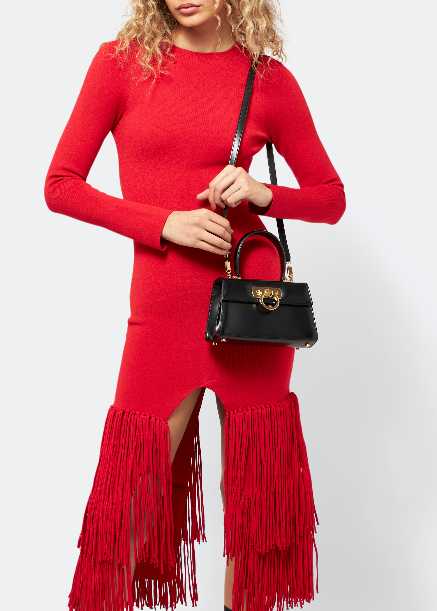 Ferragamo Iconic top-handle bag for Women - Black in Qatar
