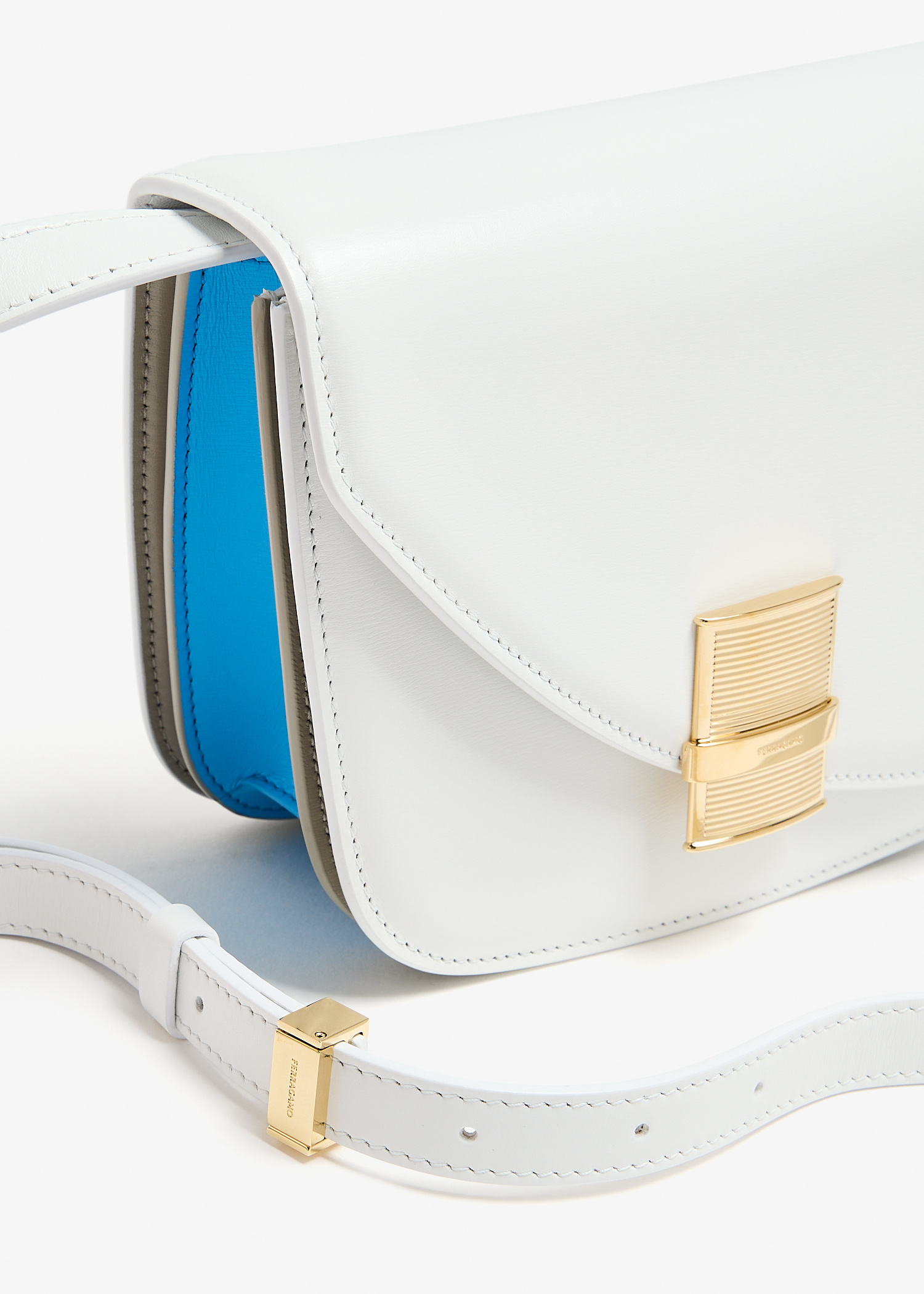 Ferragamo Fiamma small crossbody bag for Women - White in