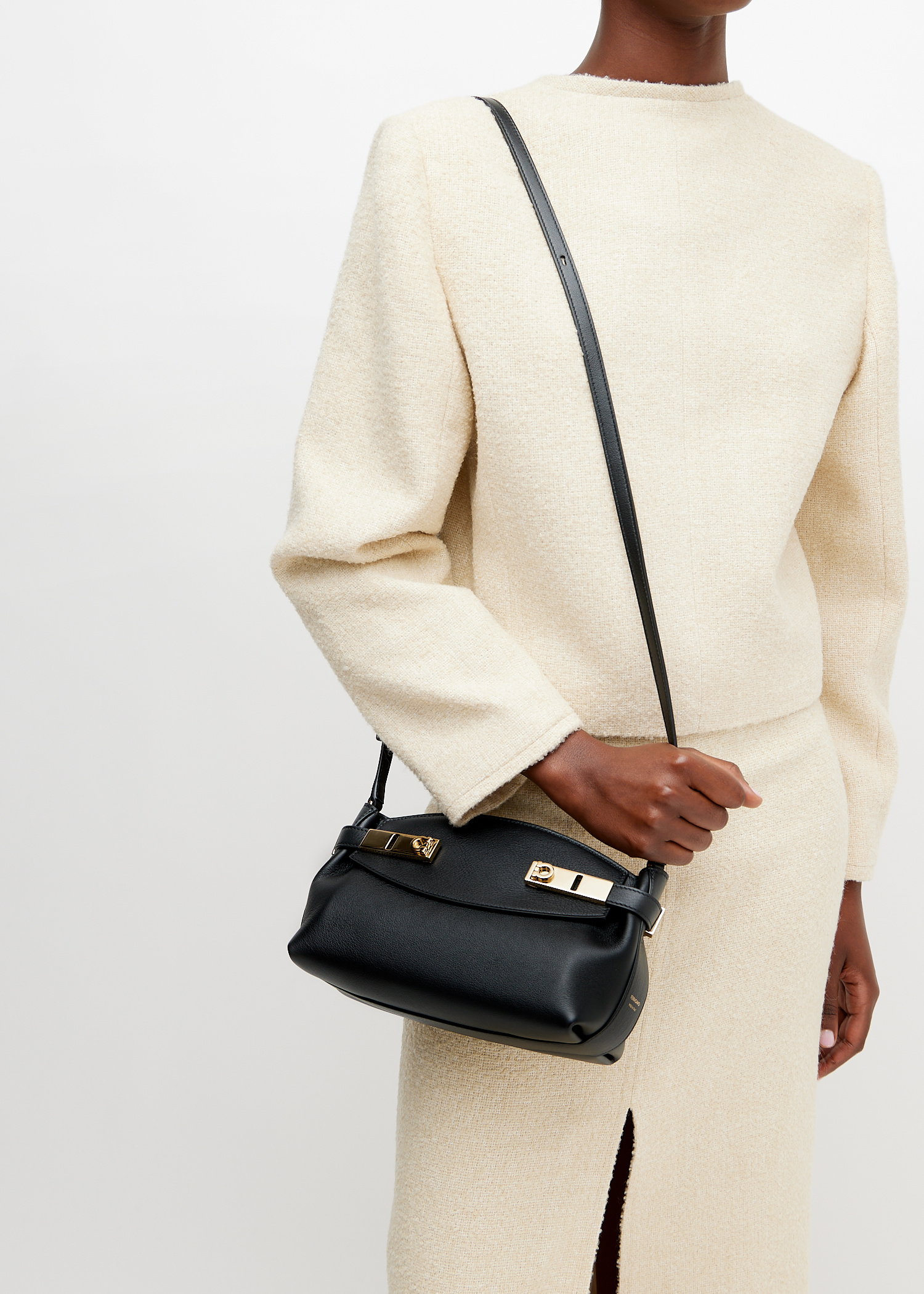 Ferragamo Hug small pouch for Women - Black in UAE | Level Shoes