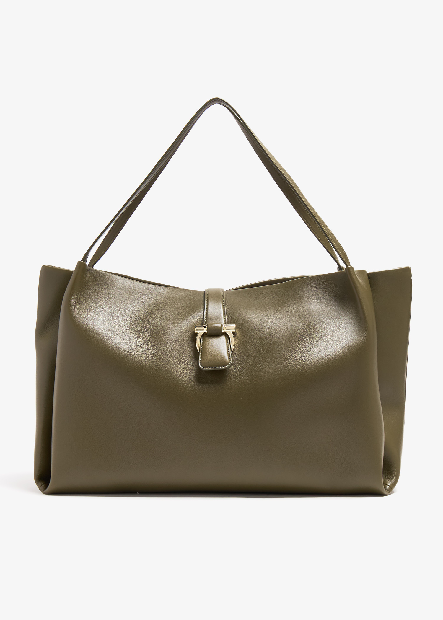 完全必至＊FERRAGAMO＊Bag made of calfskin leather 関税送料込 FERRAGAMO TAN LEATHER BAG WITH GOLD BUCKLE – Rewind Couture