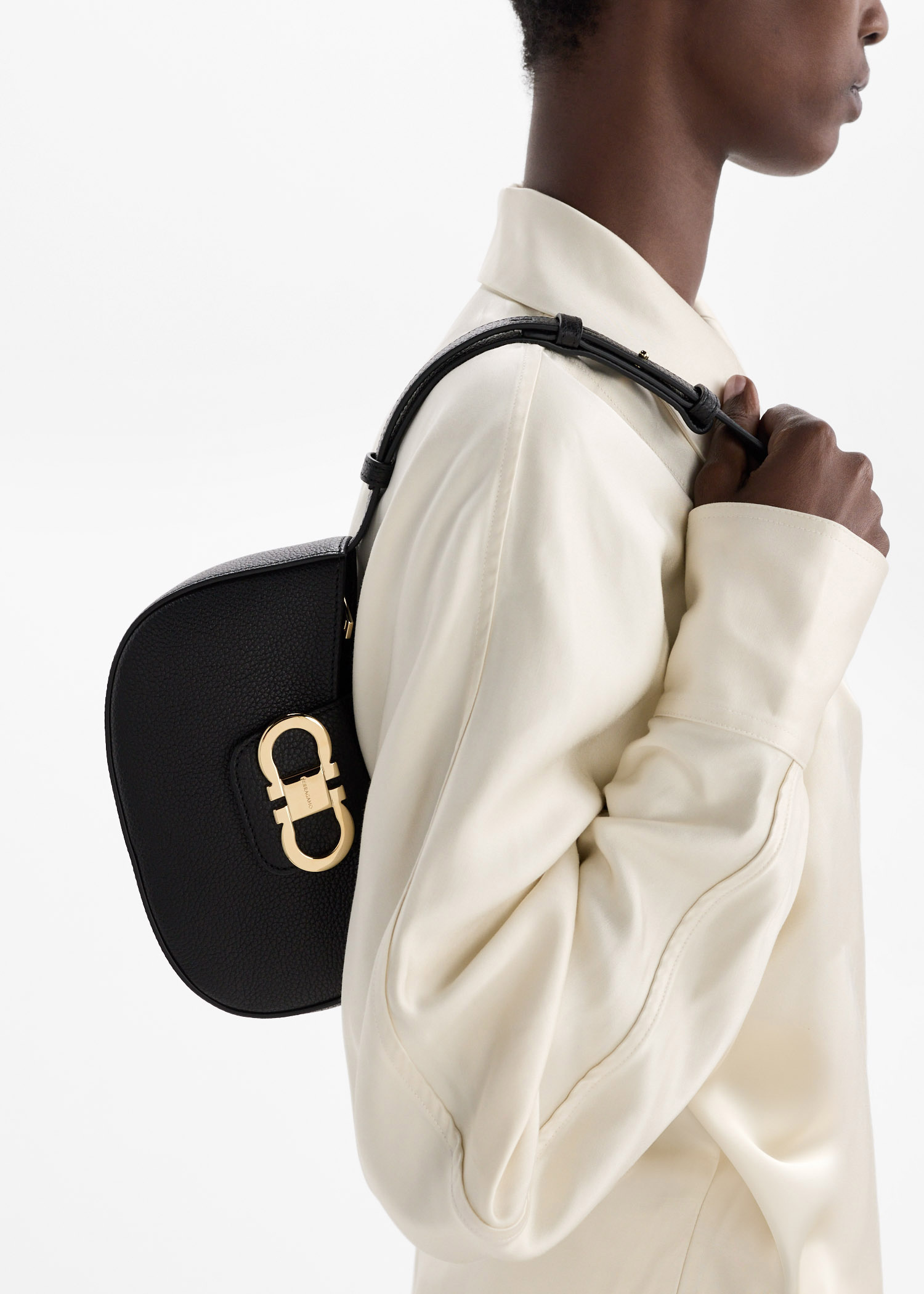 Ferragamo Double Gancini mini bag for Women - Black in KSA