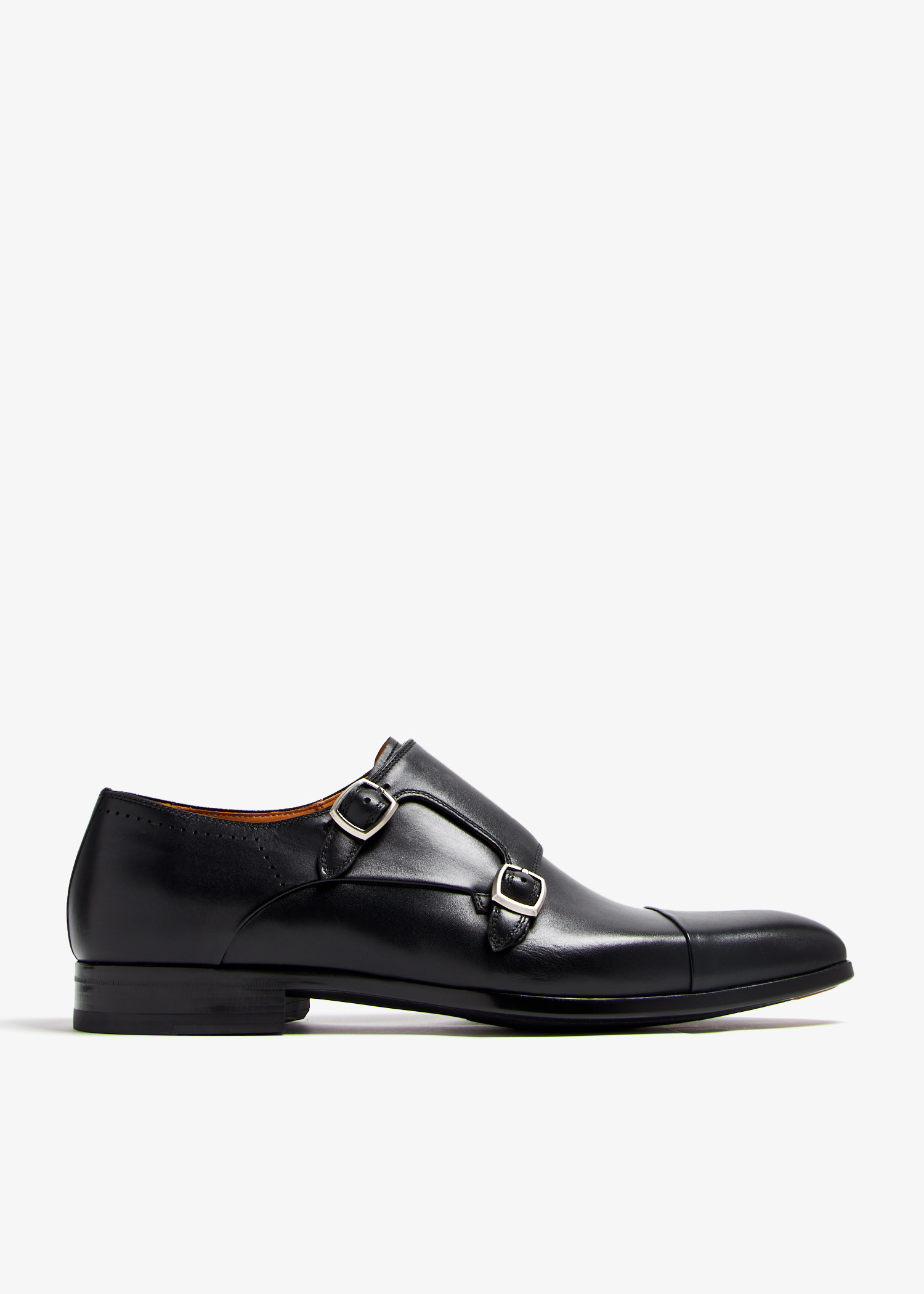 Magnanni Mens Black Leather Adjustable Single Monk Strap Dress Shoes Men\' sz 10 Black Leather Upper Magnanni Dress Shoes for Men for sale | eBay main image 4