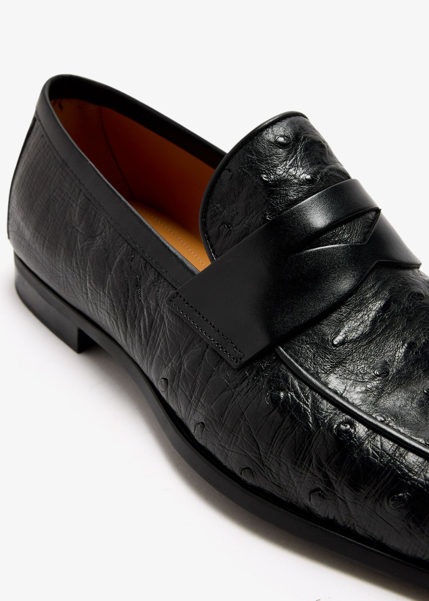 Magnanni Ostrich leather loafers for Men - Black in KSA  display picture 3