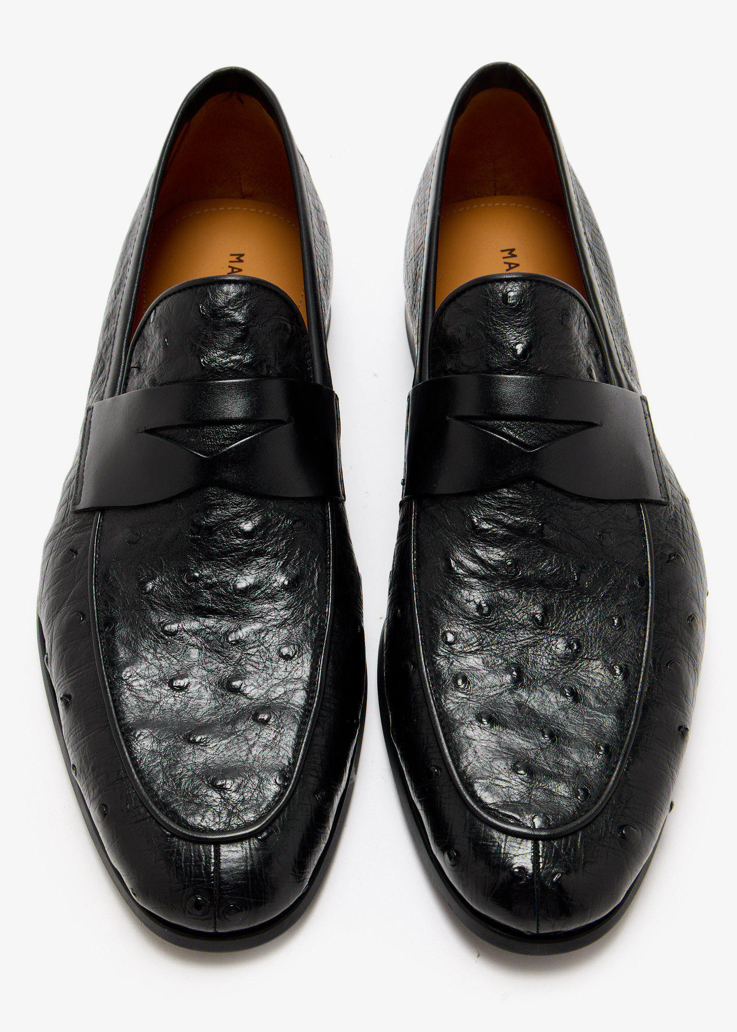 Magnanni Black Ostrich Leather Tassel Loafer Mens Size 13 Luxury MAGNANNI Mens Luxury Genuine Ostrich Black Tassled Loafers  main image 4
