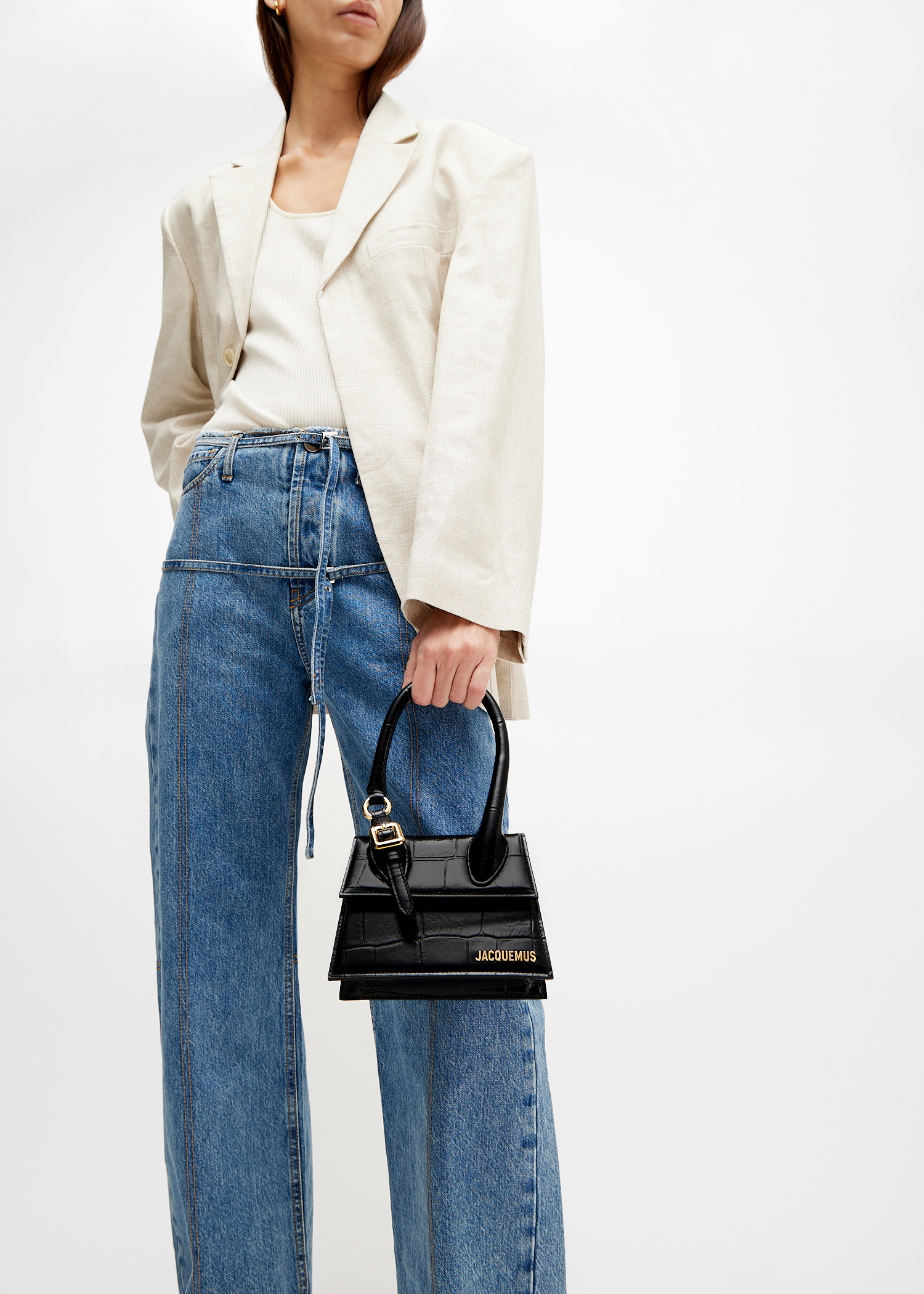 Jacquemus le chiquito moyen 女士圈形呢包- 黑色阿联酋| level