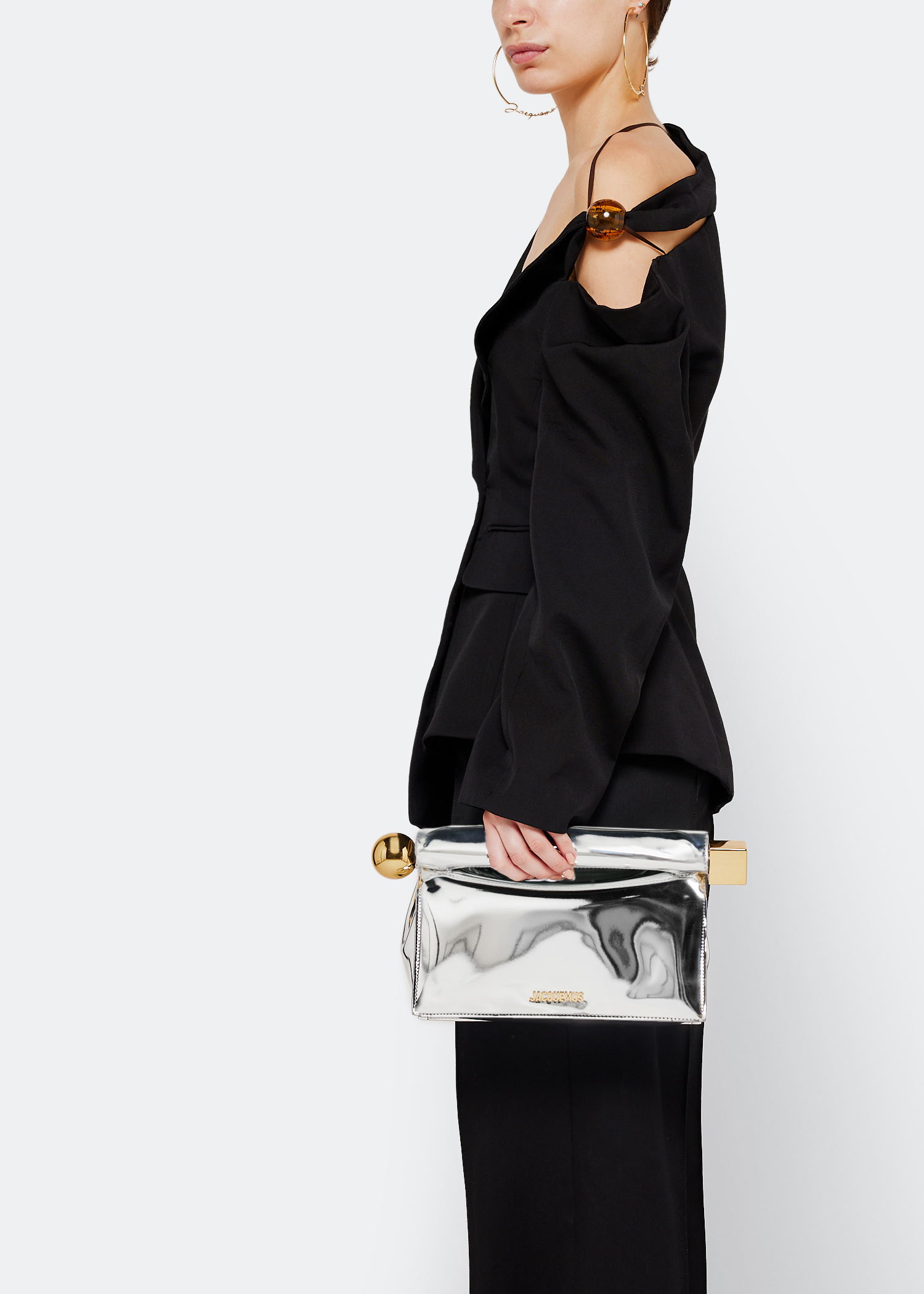 Jacquemus La Pochette Rond Carré clutch for Women - Silver