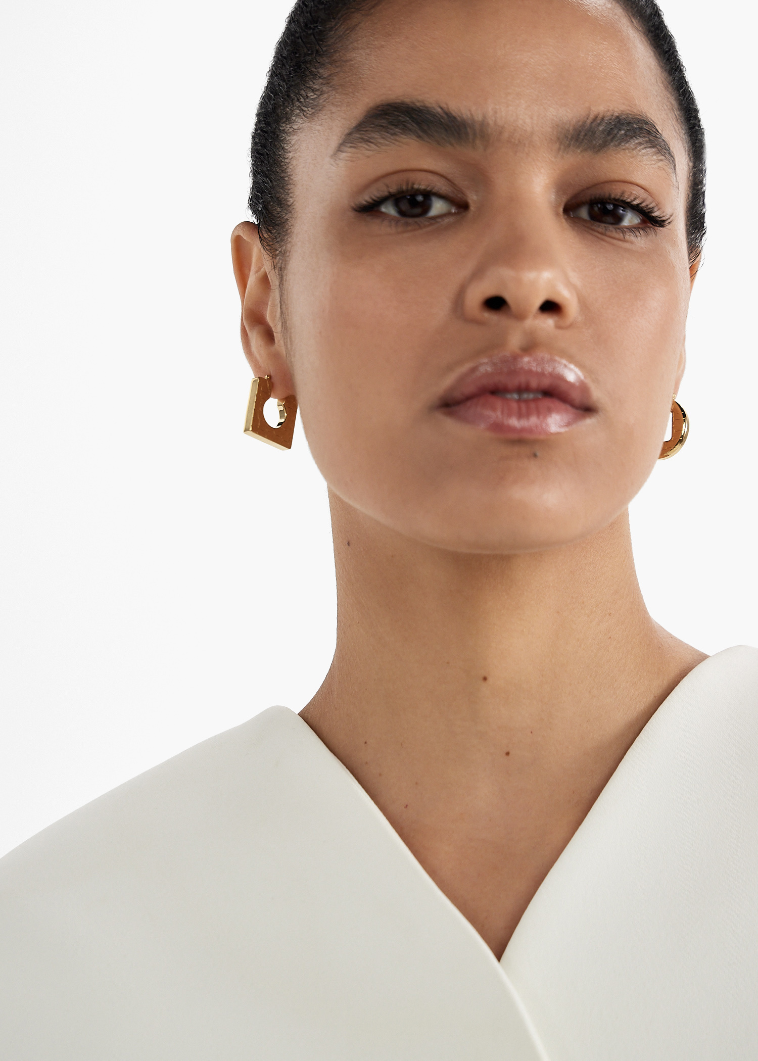 Jacquemus Les Boucles Rond Carre earrings for Women - Gold