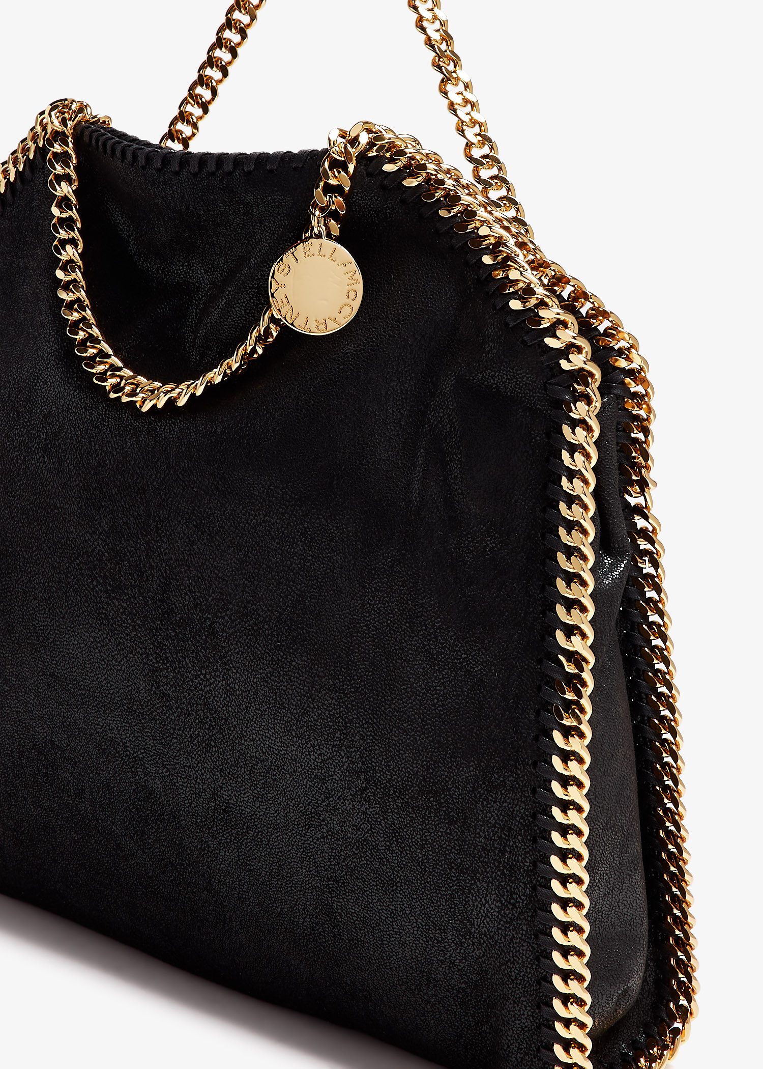 トートバッグ Stella McCartney Black/gold Falabella Fold Over bag Women Black Falabella Fold-Over Tote Bag | Stella McCartney US