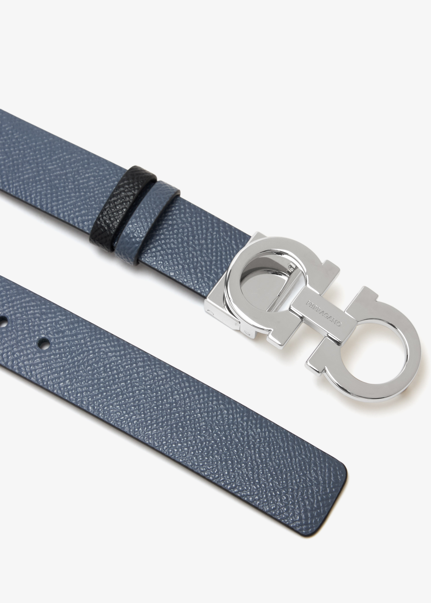 Salvatore Ferragamo Gancini Grey Plate Latch Waist Belt Reversible and adjustable Gancini belt - Men | Ferragamo main image 4