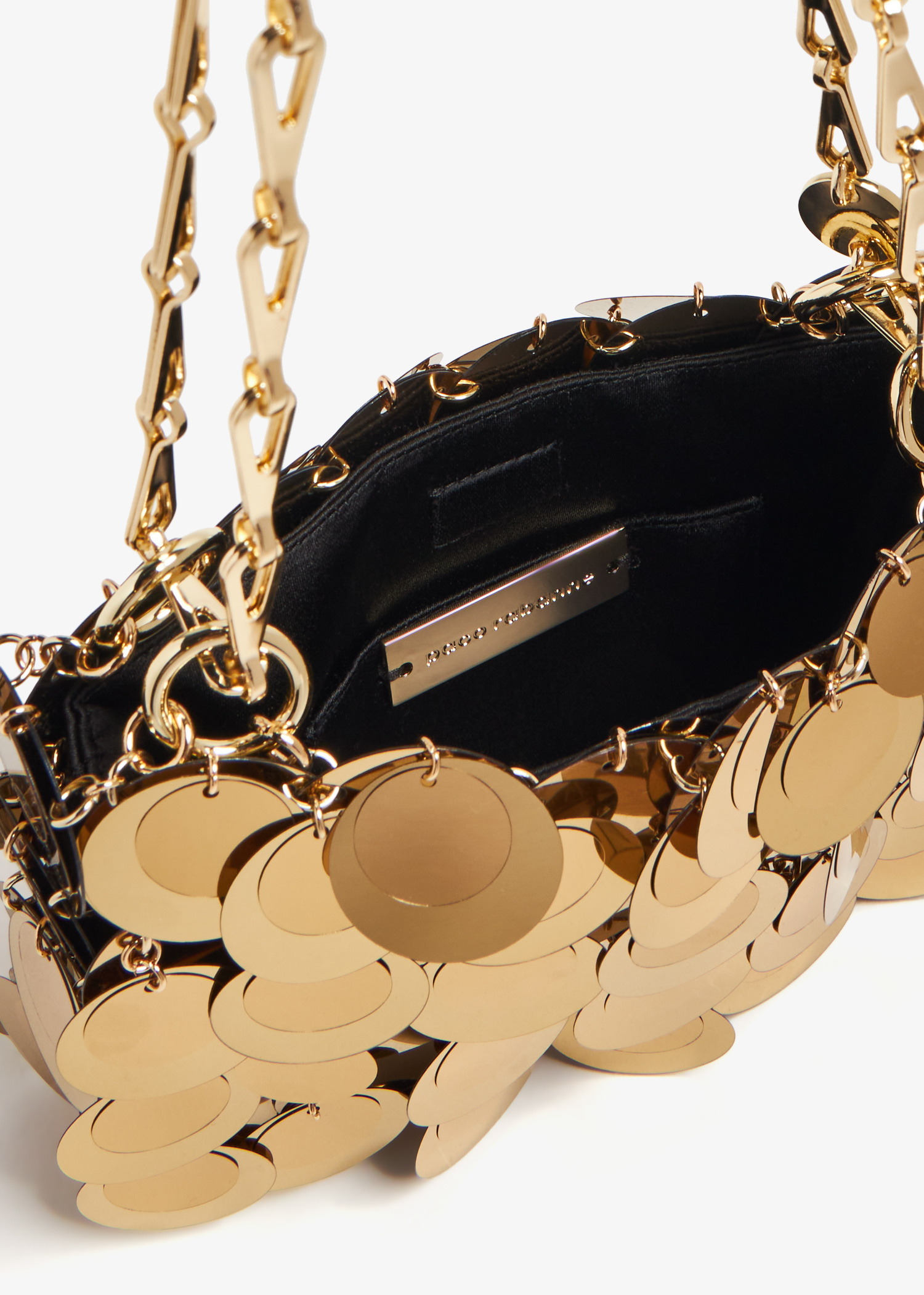 Rabanne Sparkle Nano bag for Women - Gold in KSA | Level Shoes Rabanne Sparkle Nano bag for Women - Gold in KSA | Level Shoes