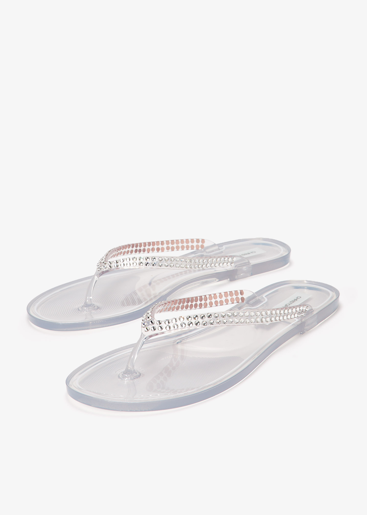 Christopher Esber Jo Crystal flip-flops for Women - Neutral