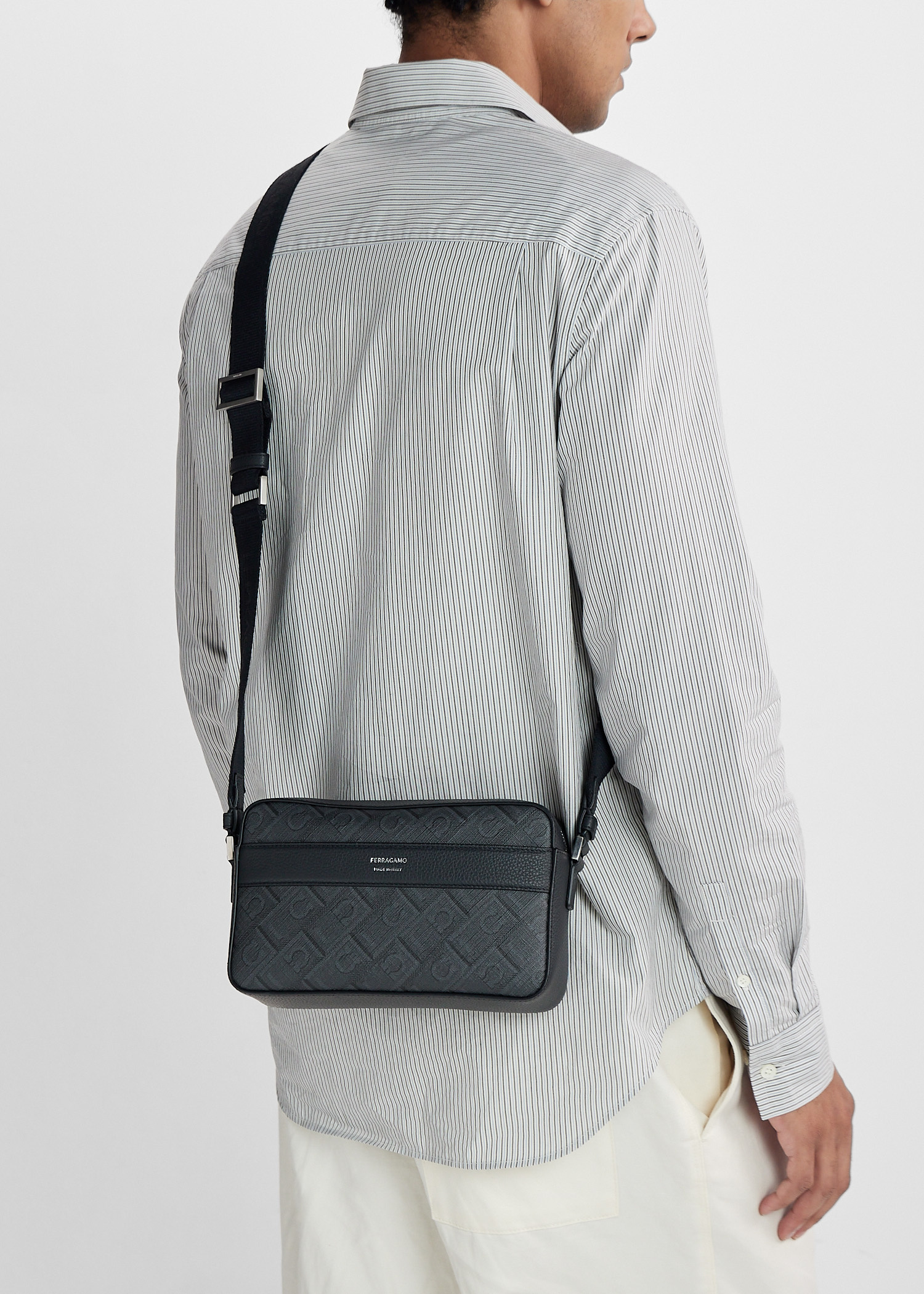 Ferragamo Gancini crossbody bag for Men - Grey in UAE