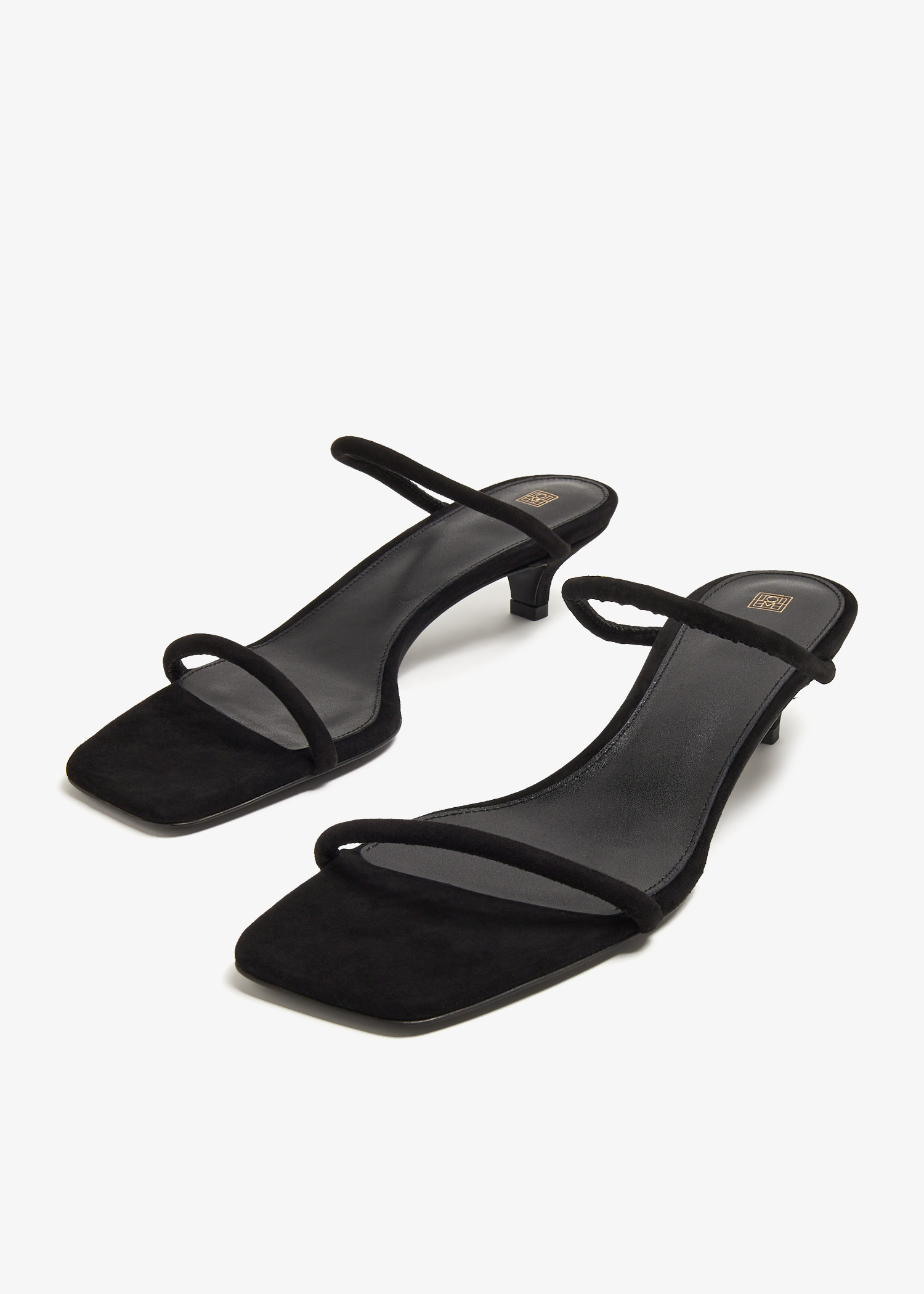 【関税込み】TOTEME ブラック The Minimalist ヒールサンダル Minimalist suede sandals black – TOTEME