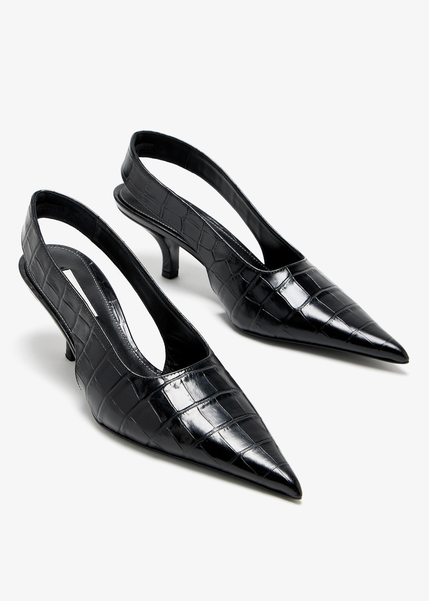 サンダル・ミュール toteme Classic Slingbacks - TOTEME - Silk - Black TOTEME Classic Croco-Embossed $740 Black 50mm Slingback