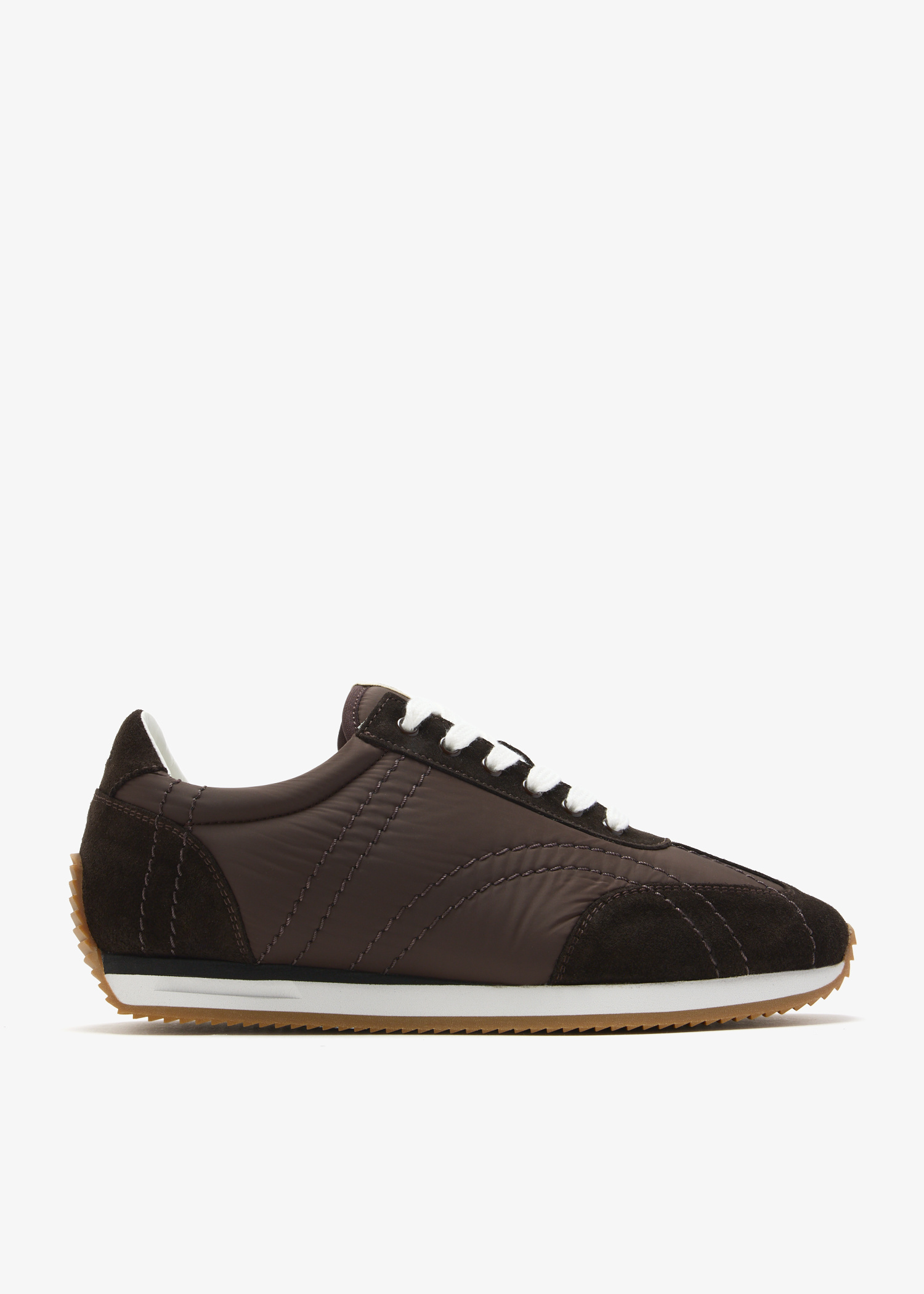 SS25【TOTEME】Dark brown Suede Sneakers TOTEME Sport sneakers for Women - Brown in UAE | Level Shoes