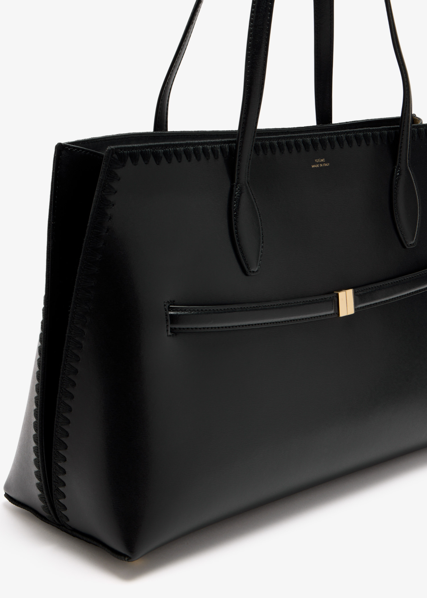 TOTEME Embroidered leather lounge tote bag for Women - Black in