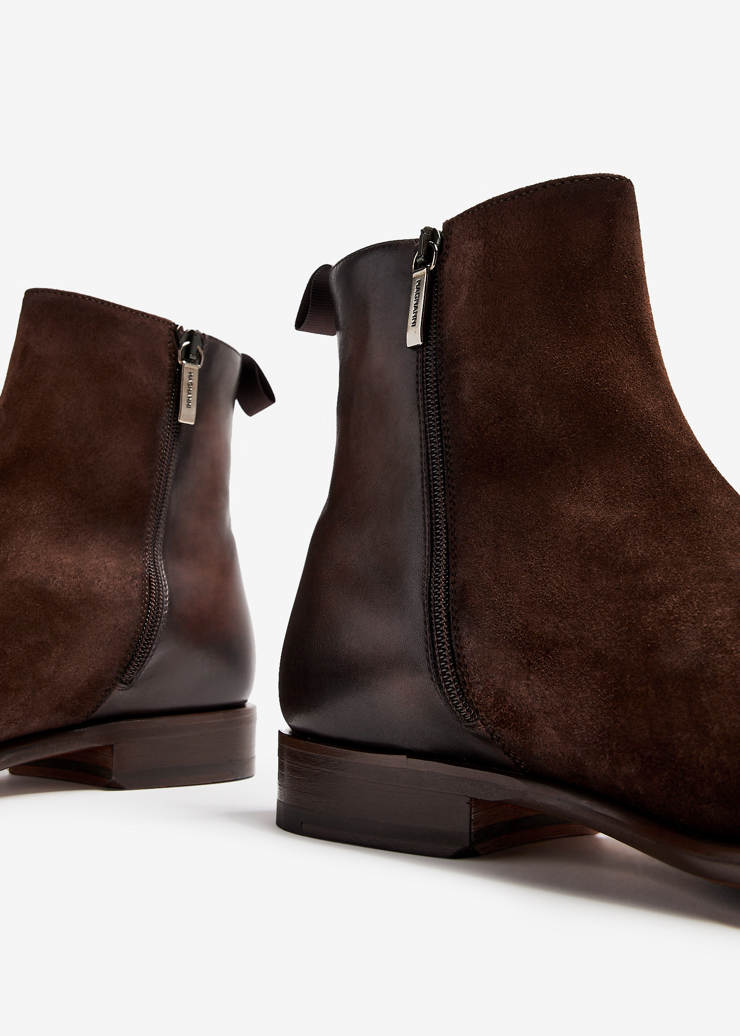 Magnanni Zip suede boots for Men - Brown in USA | Level Shoes