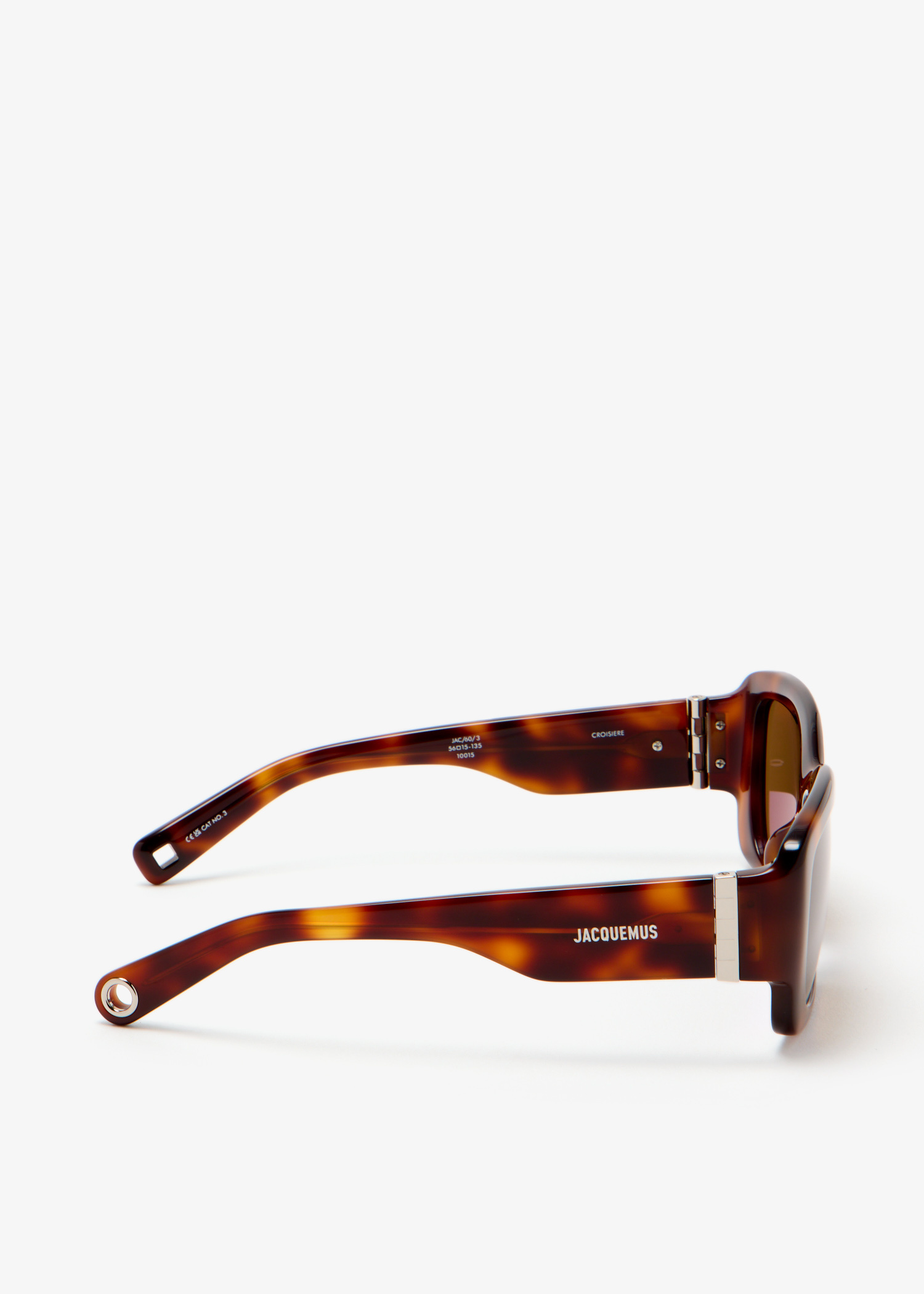 Jacquemus CROISIERE JAC/60 C5 Sunglasses Shiny Black Square Frame, Orange Lenses Jacquemus Croisiere Rectangular Sunglasses in Black | Linda  main image 2