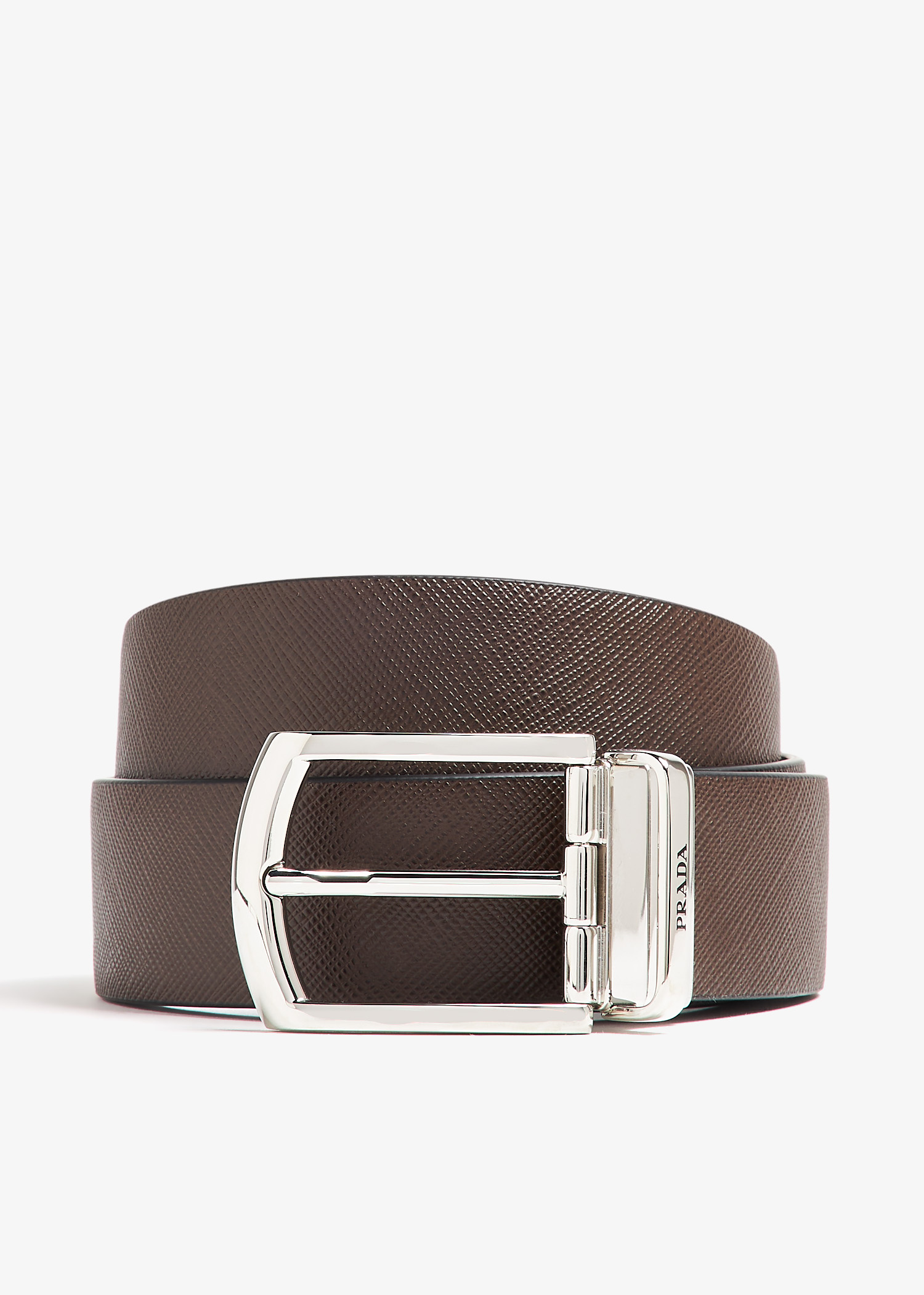 Prada Reversible Saffiano leather belt for Men - Brown in KSA