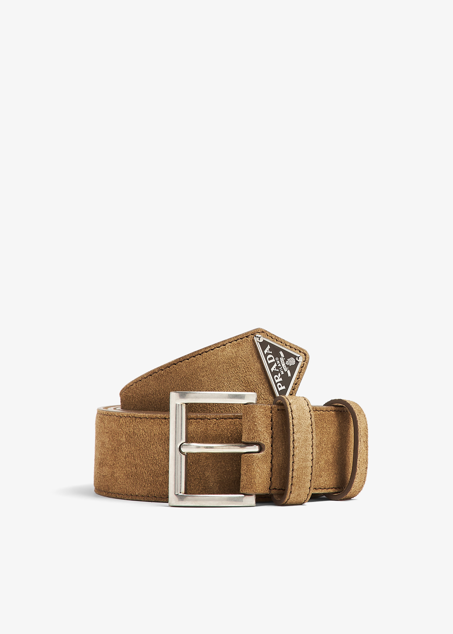 Prada Suede belt for Men - Brown in UAE | Level Shoes