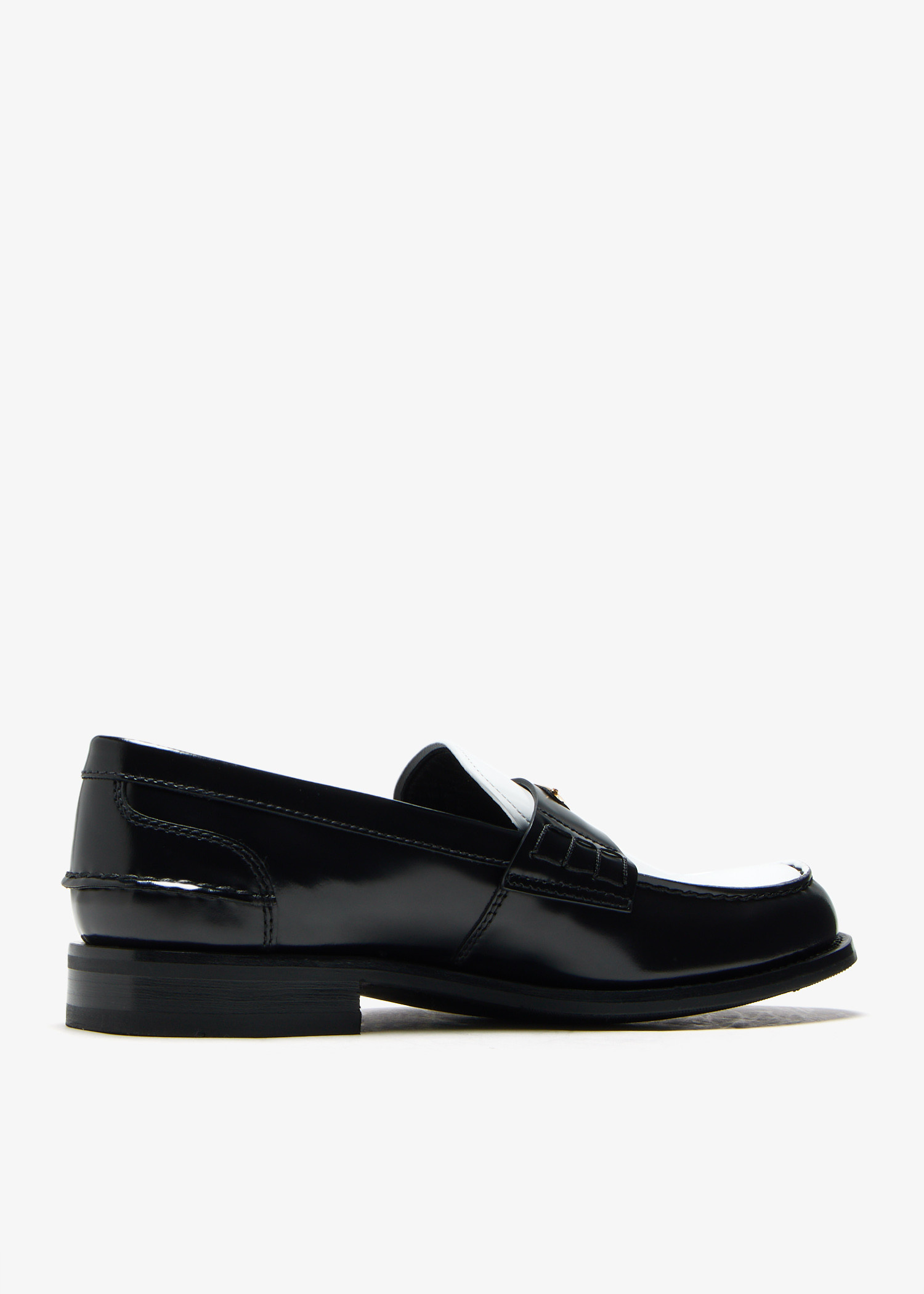 Prada Two-tone brushed leather loafers for Men - Black in