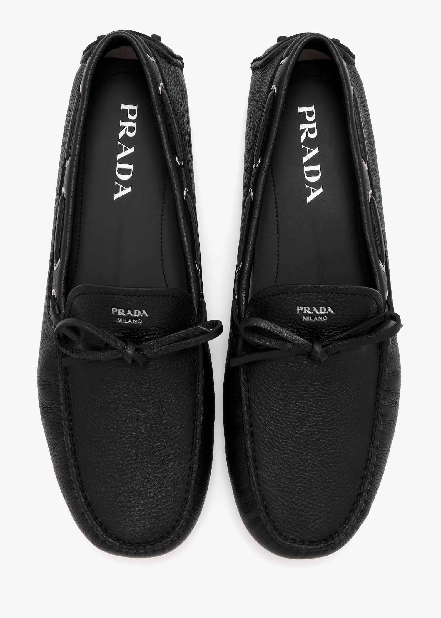 Prada Leather driving shoes for Men - Black in UAE | Level Shoes