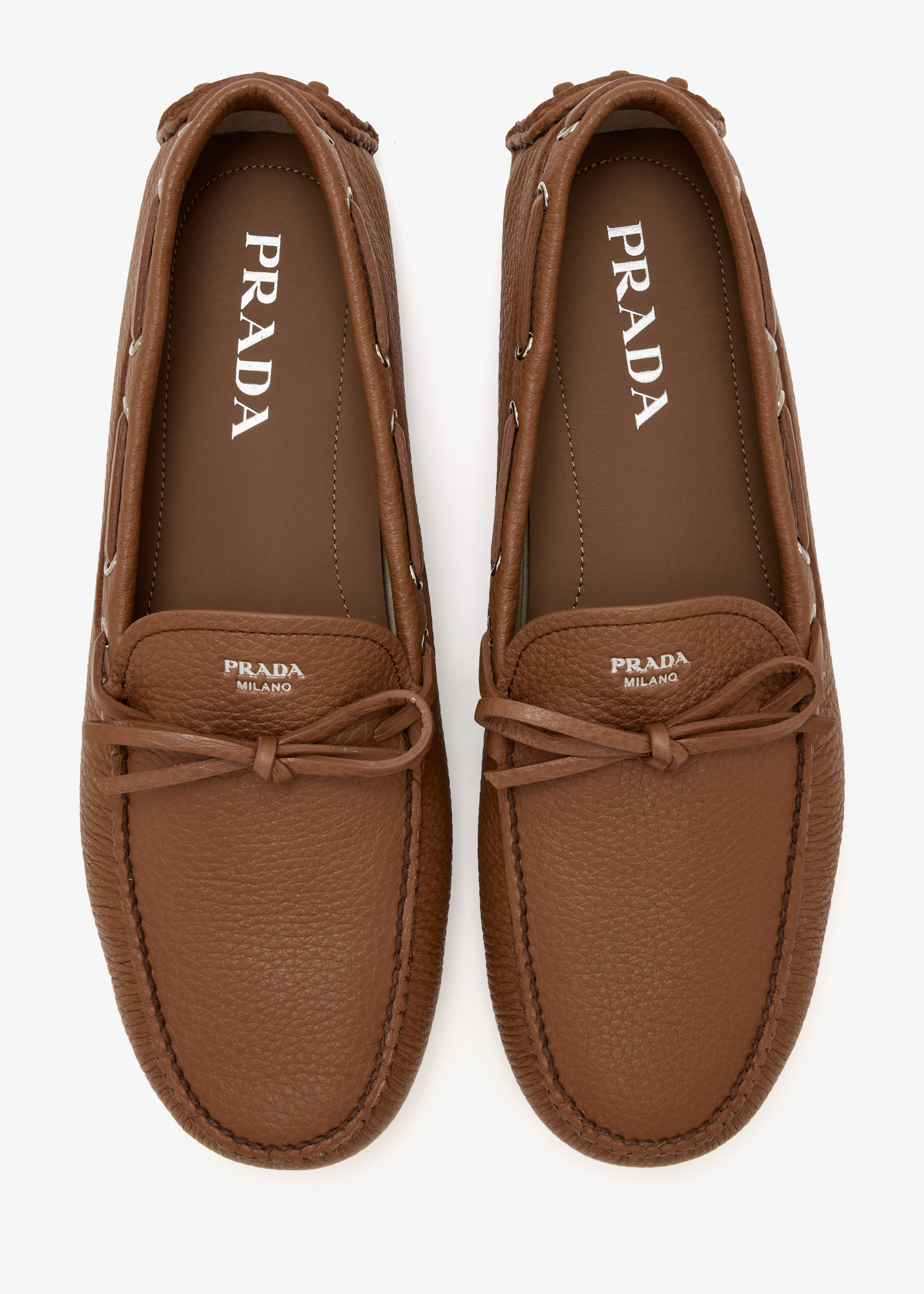 Prada Leather driving shoes for Men - Brown in UAE | Level Shoes