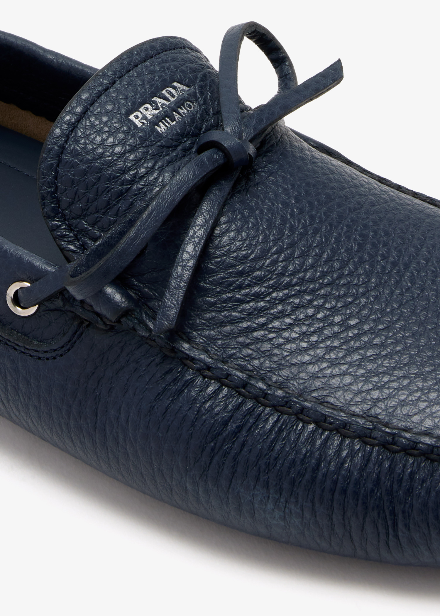 Prada Leather driving shoe for Men - Navy in KSA | Level Shoes