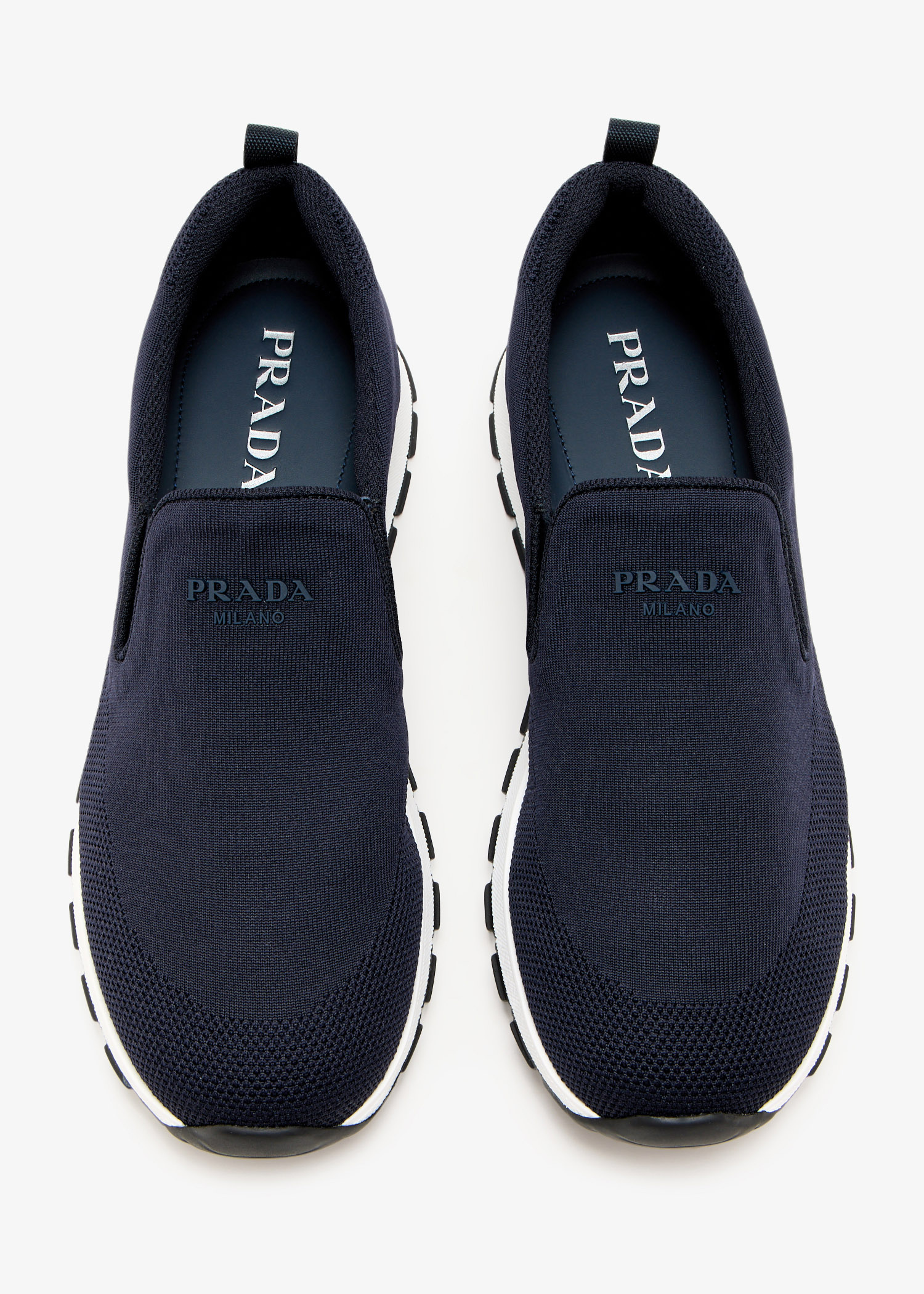 Prada Stretch knit slip-on sneakers for Men - Navy in Qatar