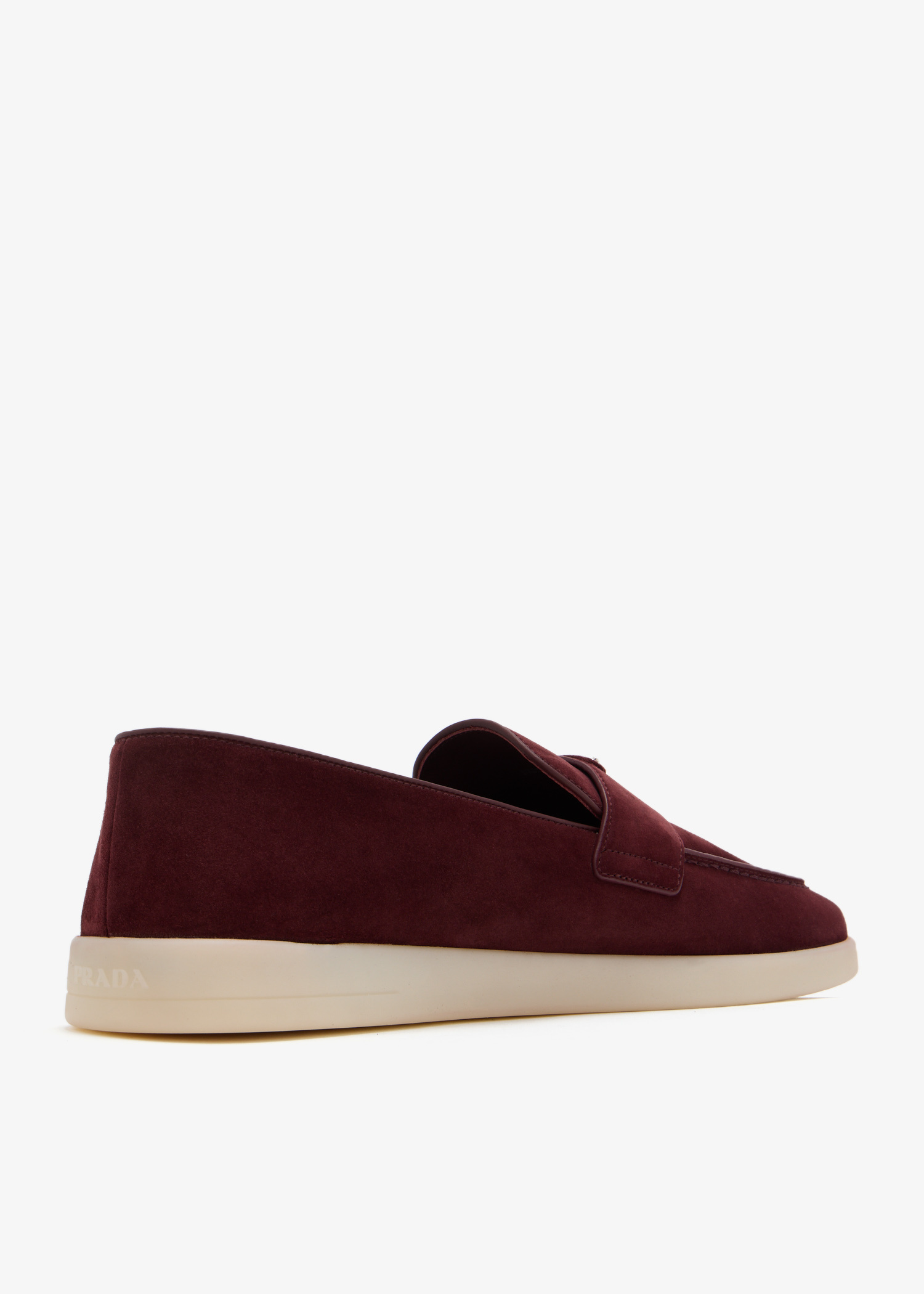 Prada Suede loafers for Men - Burgundy in KSA | Level Shoes display picture 2