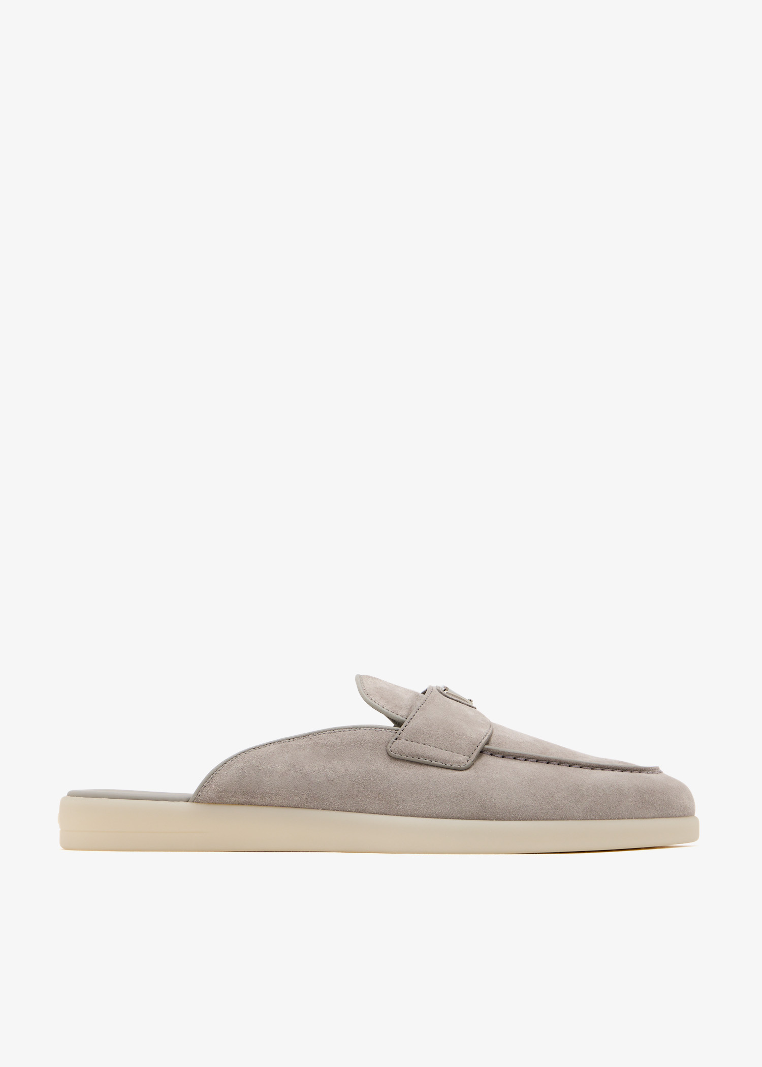 Prada Suede mules for Men - Grey in UAE | Level Shoes