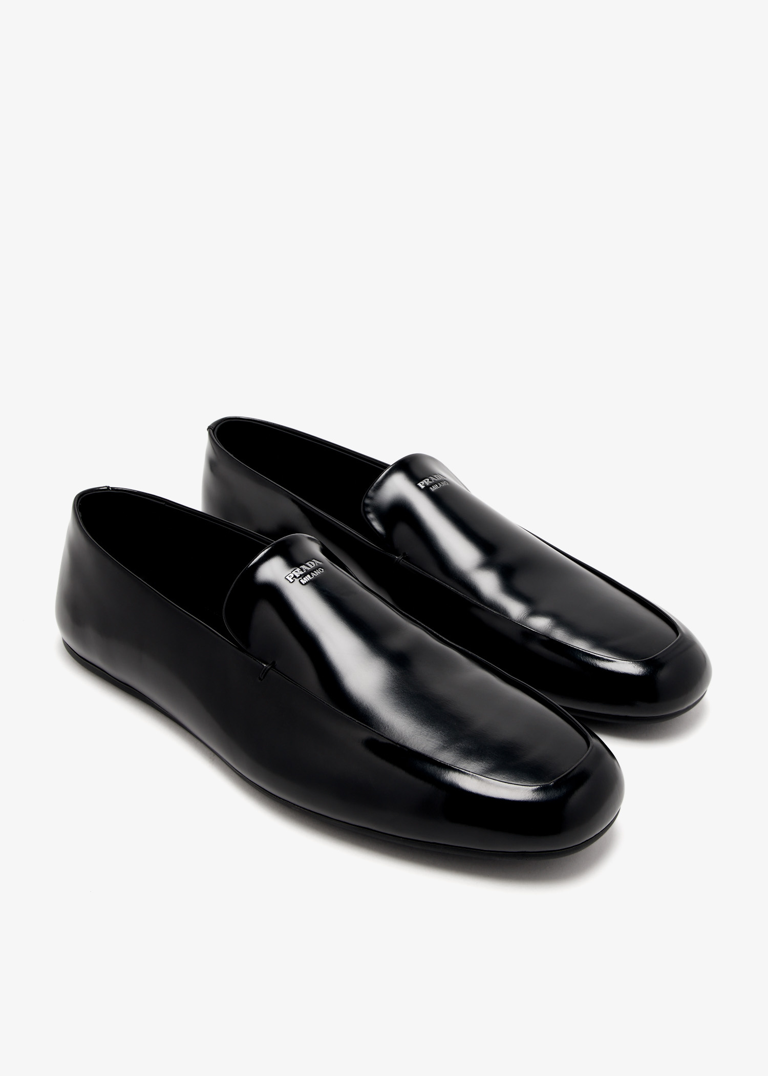 Prada Brushed leather loafers for Men - Black in UAE | Level Shoes
