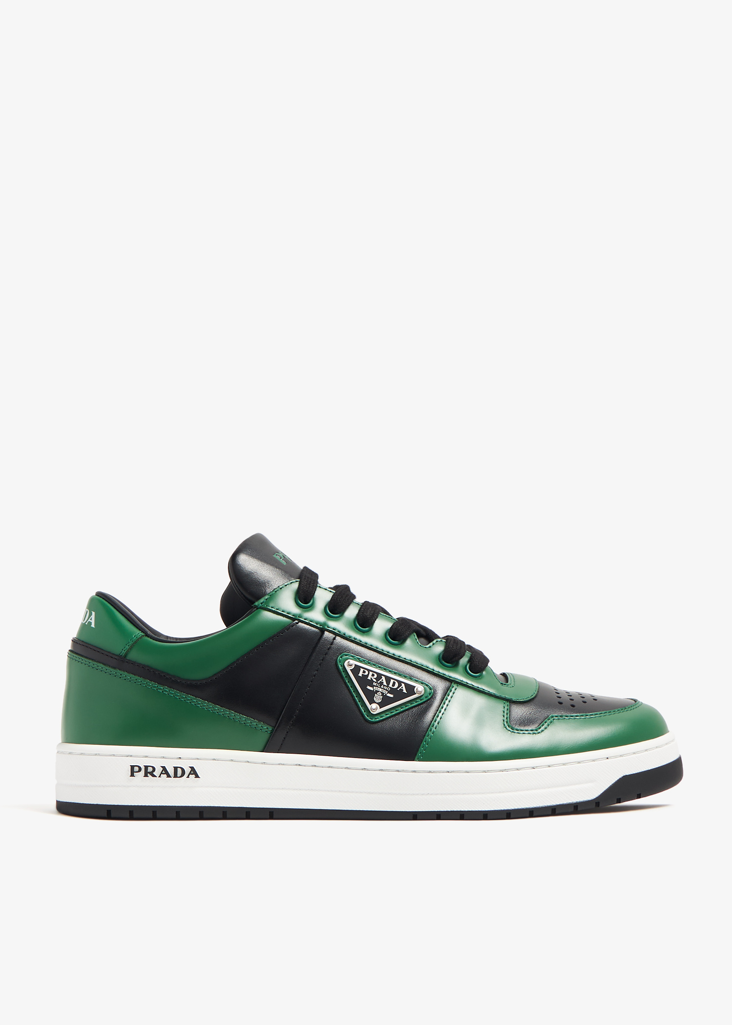 Prada Downtown leather sneakers for Men - Green in Oman | Level Shoes