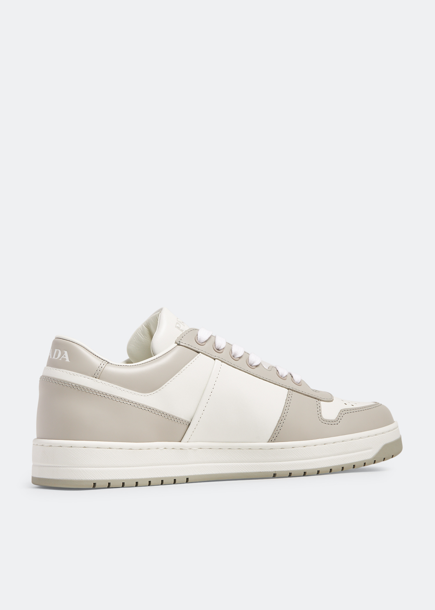 Prada Downtown leather sneakers for Men - Grey in Qatar
