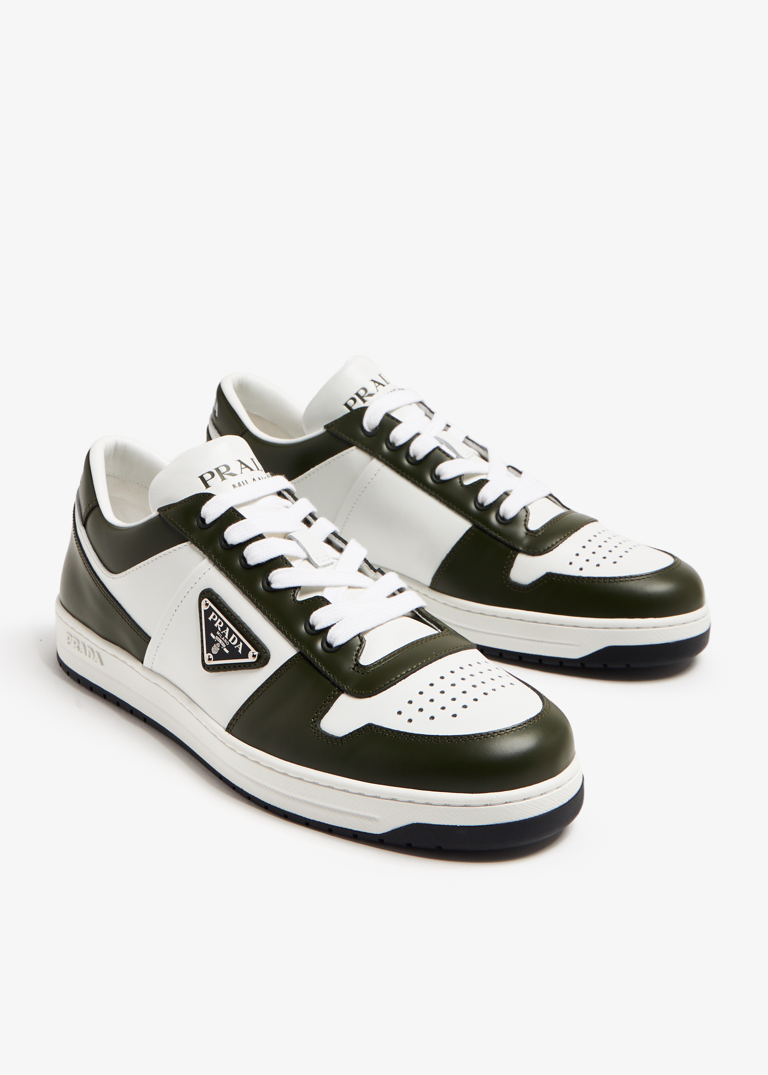 Prada Downtown leather sneakers for Men - Green in UAE | Level Shoes