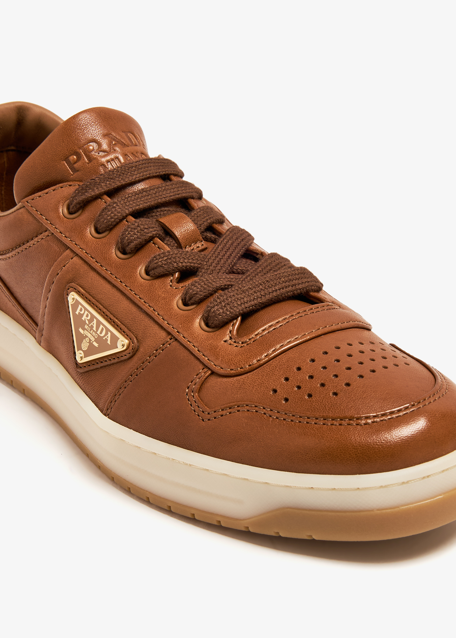 24PF new/PRADA ナパレザーロートップスニーカー Sneakers Brown 24PF new/PRADA ナパレザーロートップスニーカー Sneakers Brown