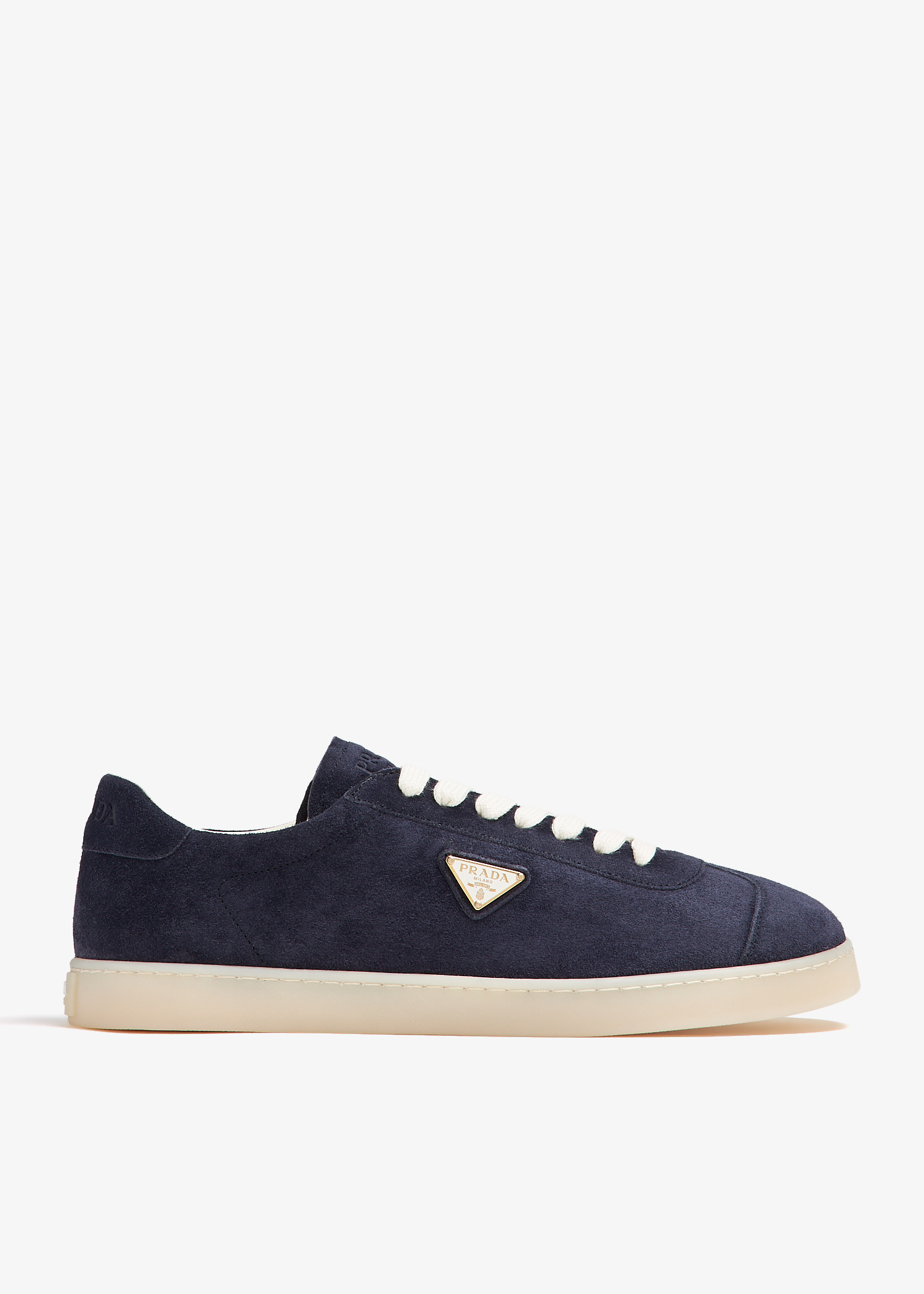 【関税&送料込】Prada Navy Blue Canvas And Suede Downtown Sn Prada Navy Blue Canvas Sneakers | italist