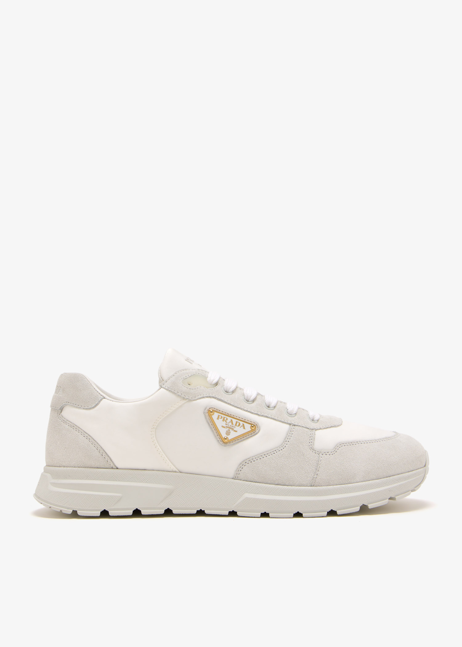 Prada Prax 2.0 Re-Nylon and suede sneakers for Men - White